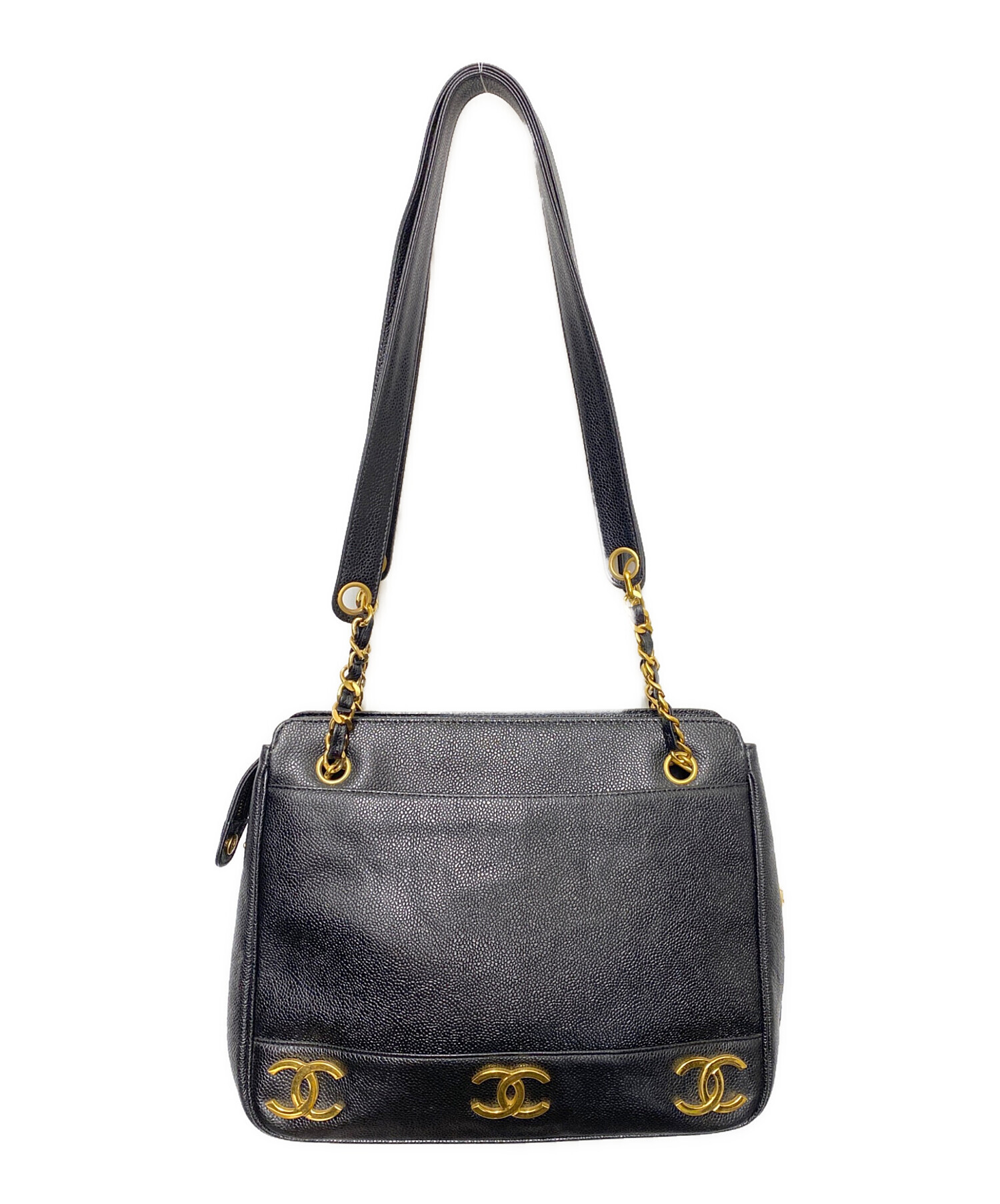 超レア✨CHANEL トリプルココ　チェーン　トートバック　ショルダーバッグ バイセル公式】シャネル トリプルココマーク チェーン トートバッグ