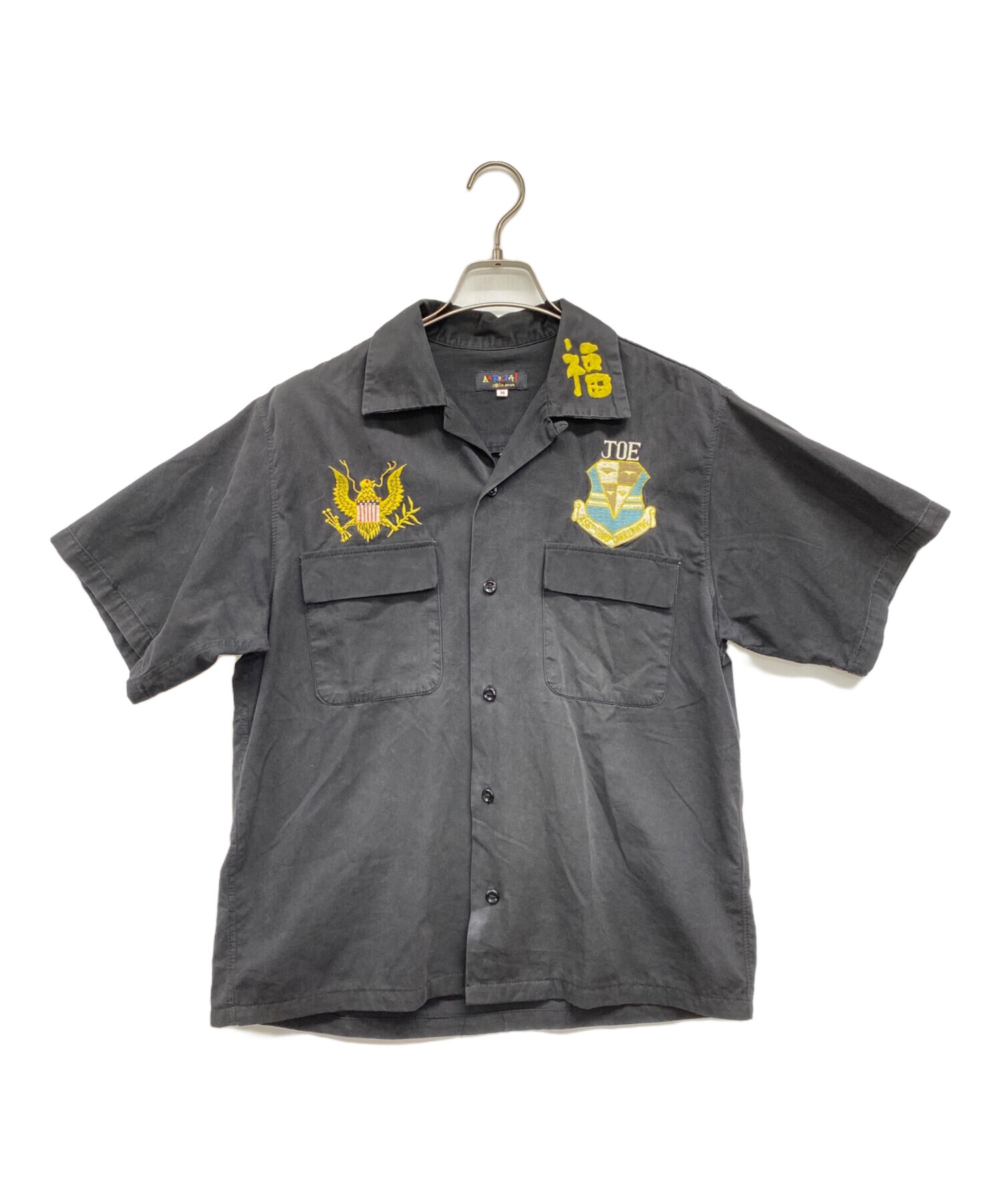 LA ROCKA 銃 ボタンシャツ 黒 ラロッカ サイズ M レア 美品 パンク 中古・古着通販】LA ROCKA! (ラロッカ) LA ROCKA! ワークシャツ