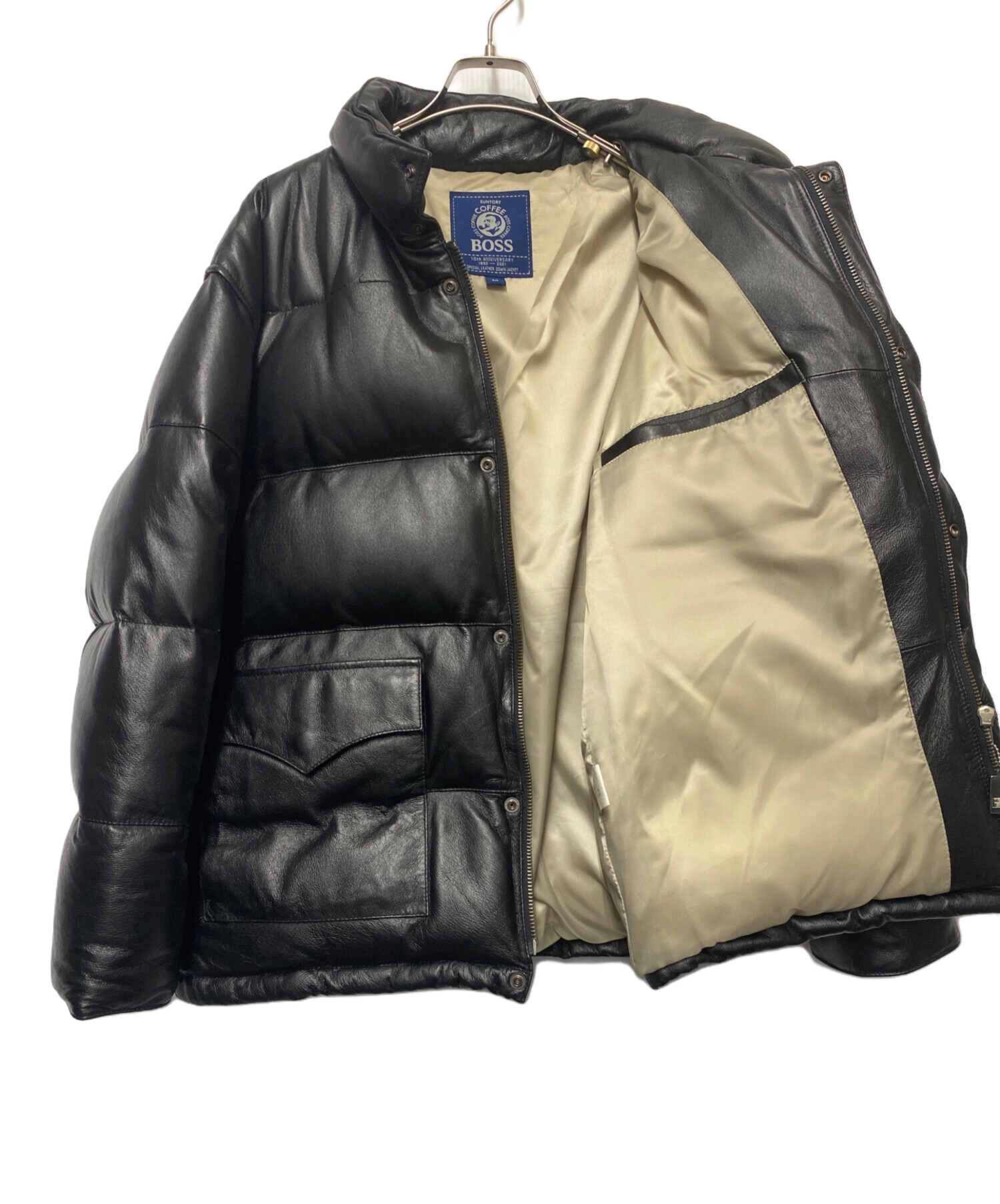 ボスジャン　ボスオリジナル本革製ダウンジャケット　ブラック　LL 中古・古着通販】BOSS (ボス) ダウンジャケット ブラック サイズ:M