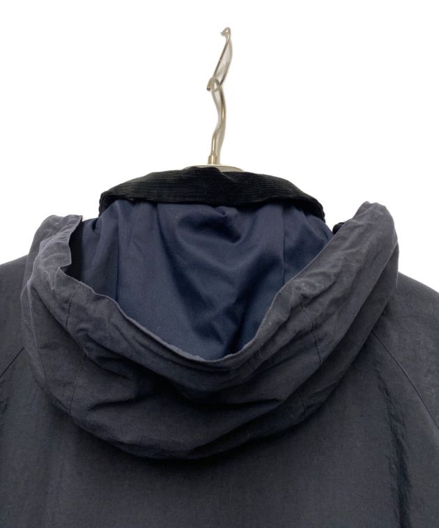 美品 バブアー 2way フード付きステンカラーコート L ネイビー ロング丈 中古・古着通販】Barbour (バブアー) 2レイヤーロングコート ネイビー