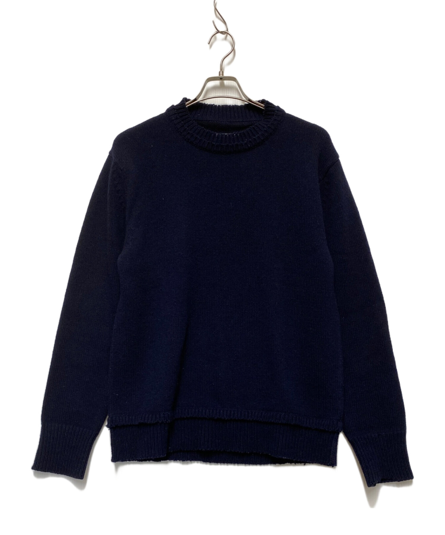 ✨極美品✨Maison Margiela エルボーパッチ　ネイビー ニット メゾンマルジェラ エルボーパッチニット 5G Elbow Patch Crew Neck