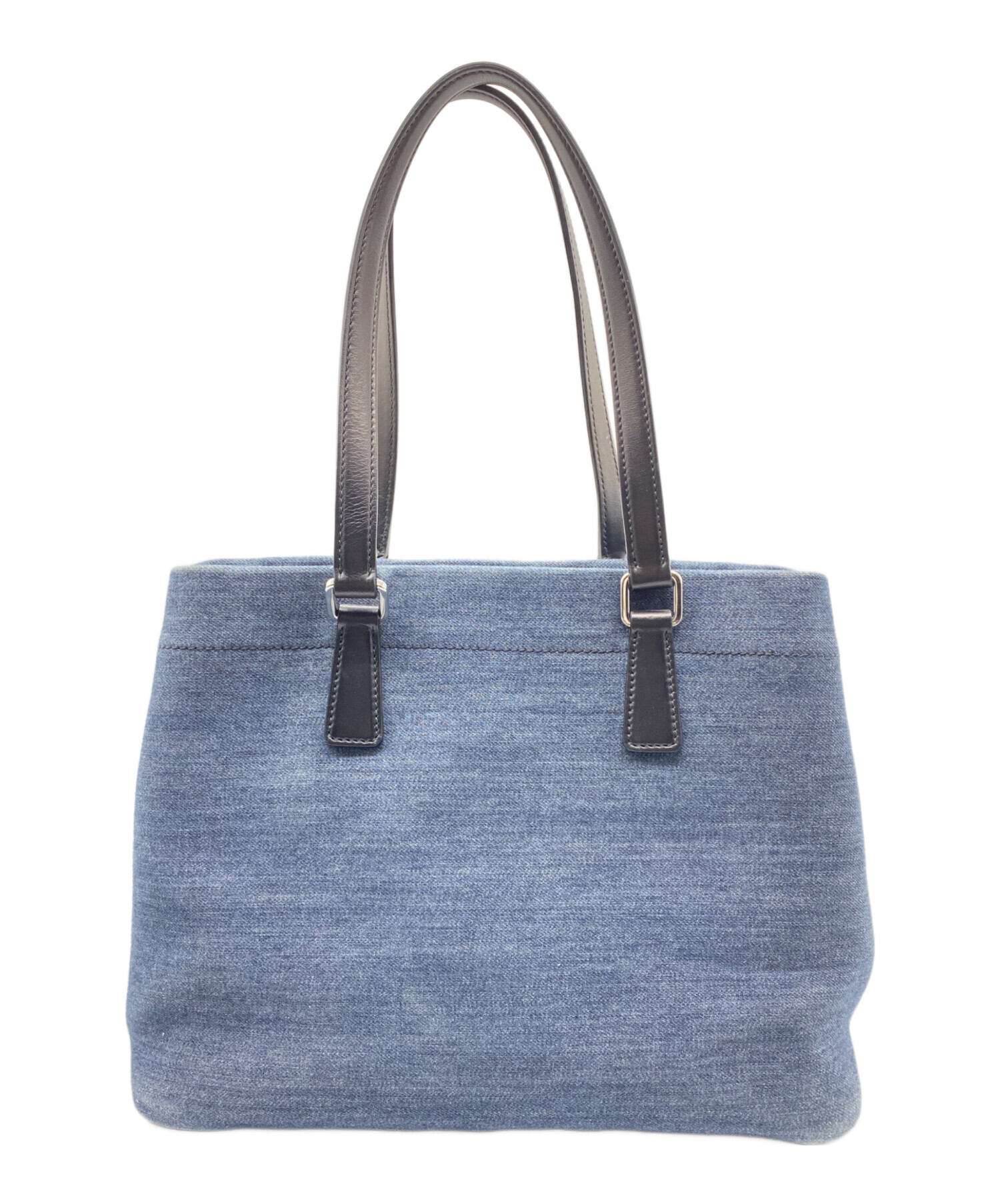 PRADA Denim+Vitello トートバッグ 中古・古着通販】PRADA (プラダ) Denim+Vitello トートバッグ