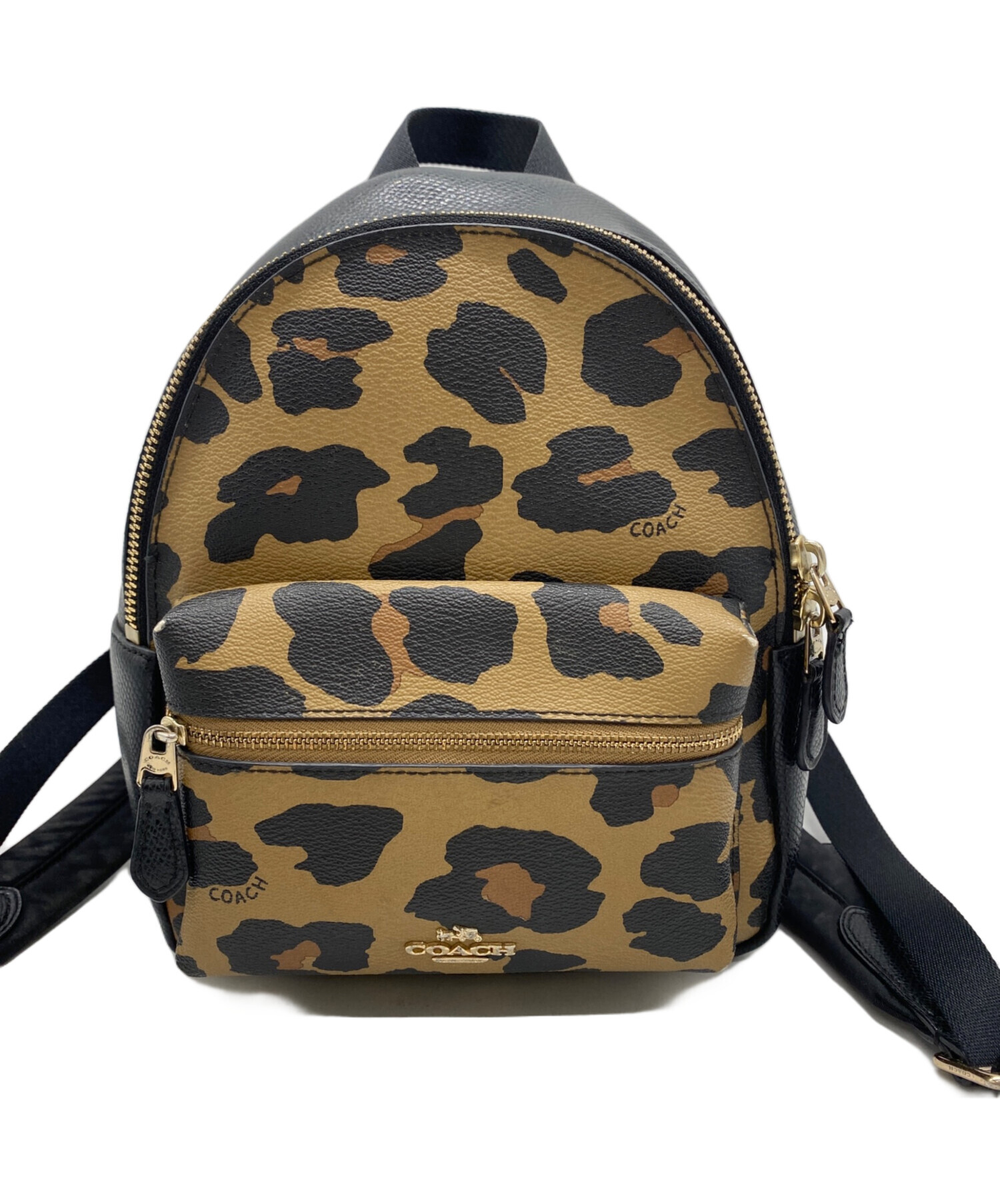 ミニリュック型キーホルダー COACH COACH】コーチ ペブルレザー