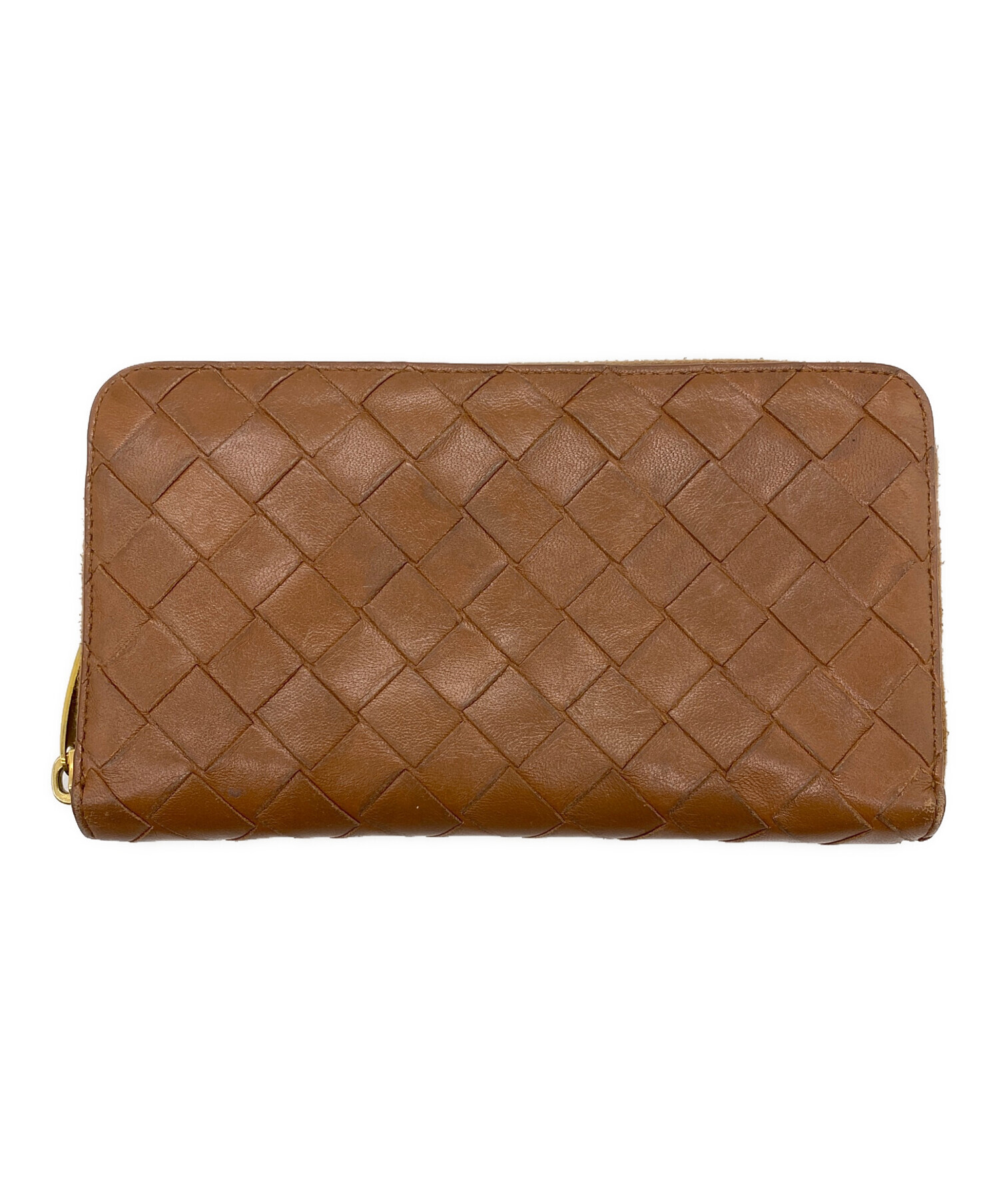 中古・古着通販】BOTTEGA VENETA (ボッテガベネタ) 長財布 ブラウン 
