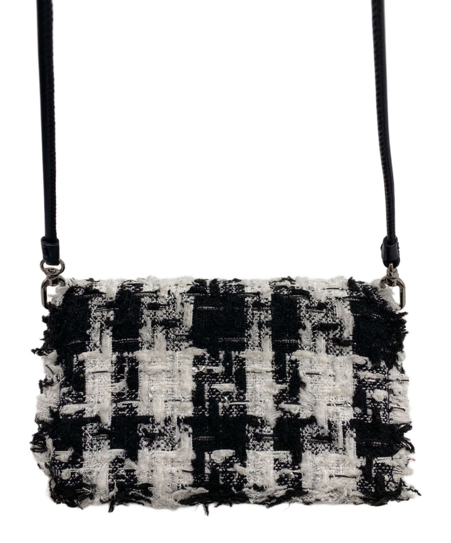 FURLA ツイードショルダーバッグ 中古・古着通販】FURLA (フルラ) ツイードミニショルダーバッグ