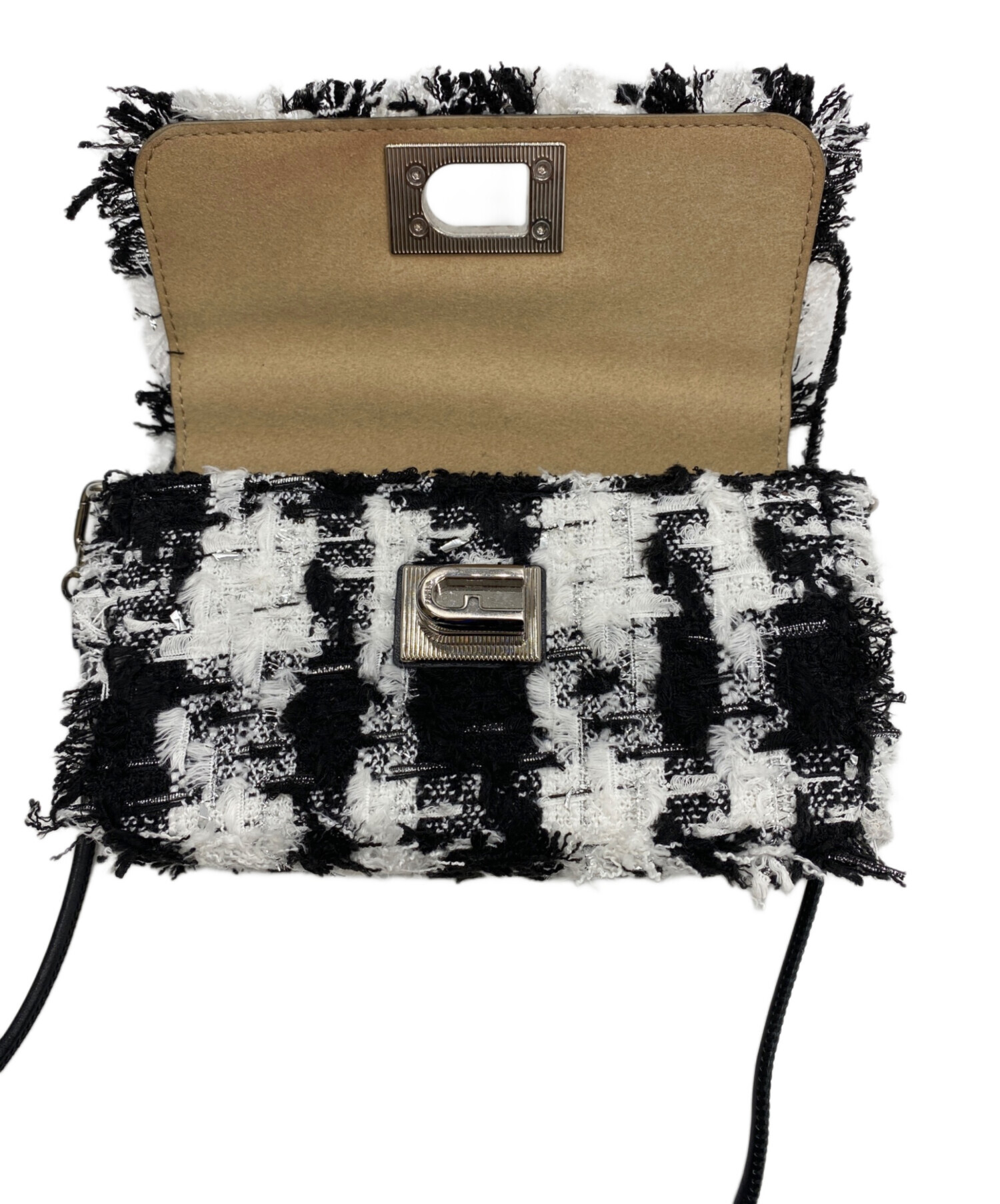 中古・古着通販】FURLA (フルラ) ツイードミニショルダーバッグ