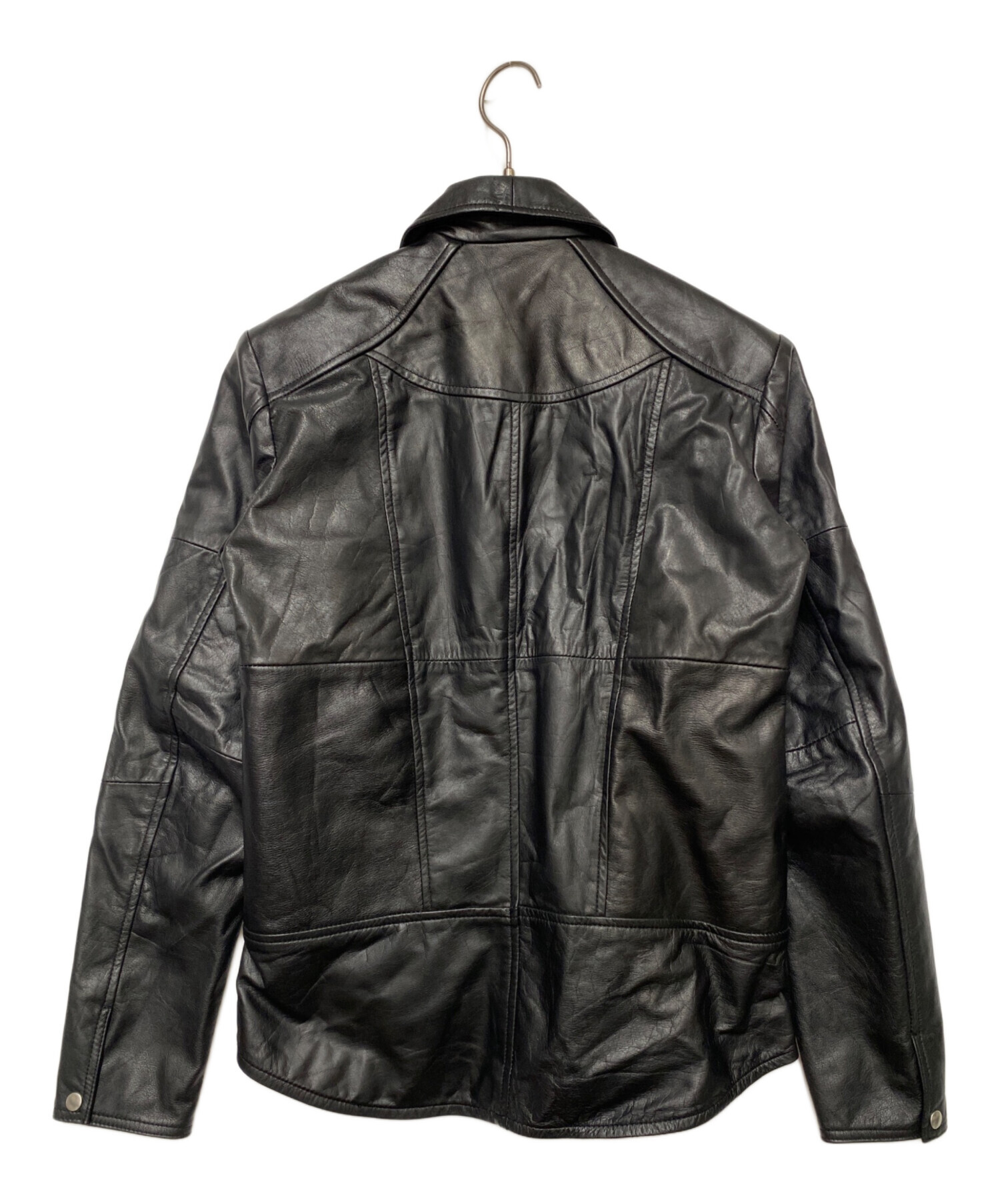 中古・古着通販】Nasngwam (ナスングワム) レザージャケット ブラック