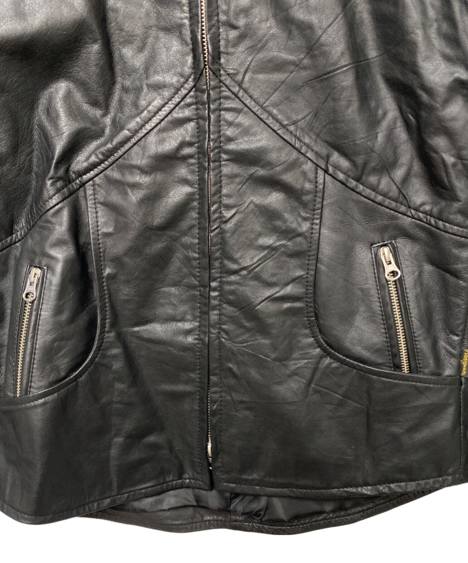 Nasngwam. ナスングワム レザー　Mサイズ 中古・古着通販】Nasngwam (ナスングワム) レザージャケット ブラック