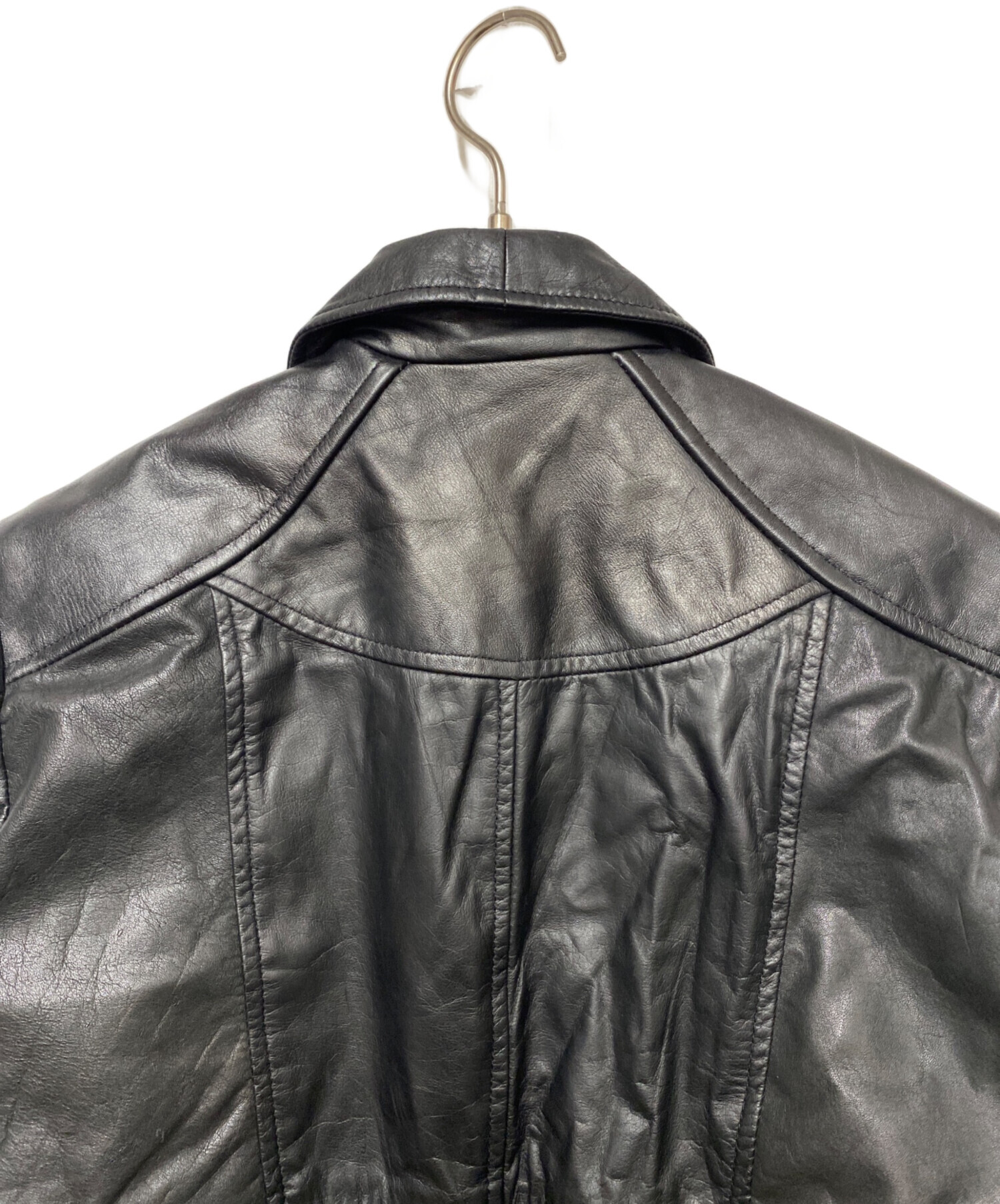 中古・古着通販】Nasngwam (ナスングワム) レザージャケット ブラック