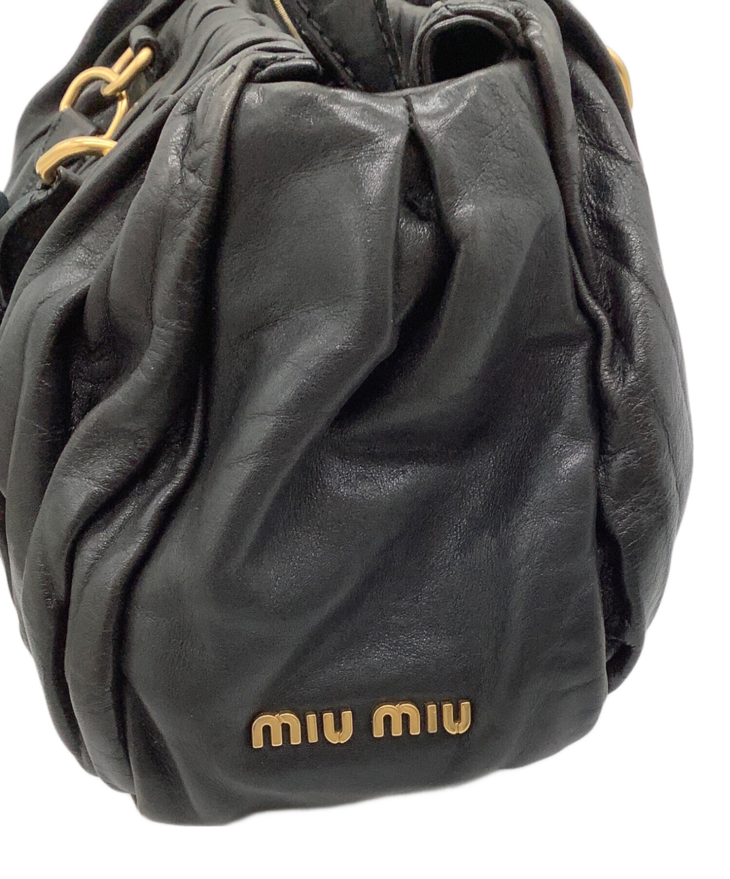 中古・古着通販】MIU MIU (ミュウミュウ) プリーツハンドバッグ 
