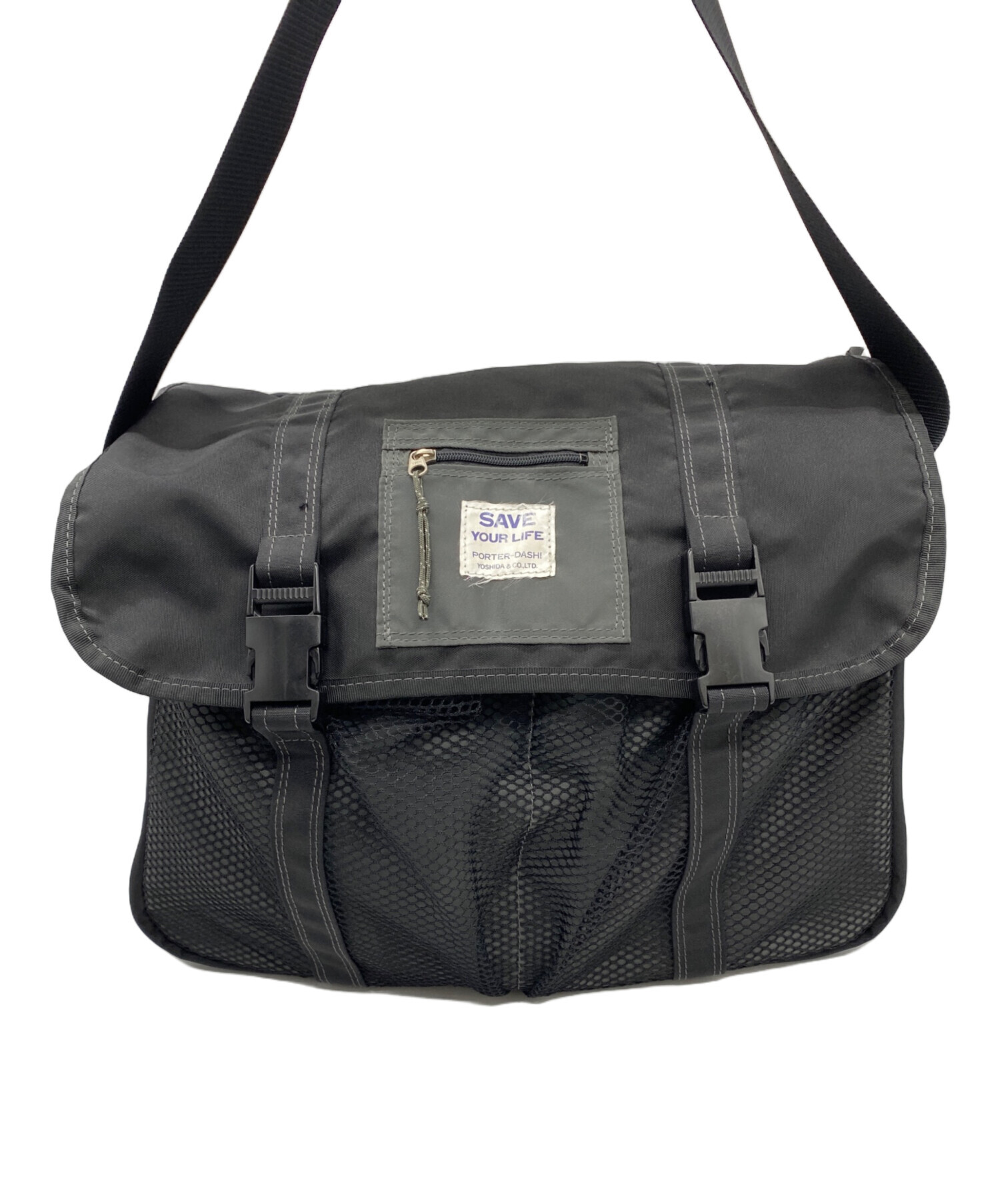 中古・古着通販】PORTER (ポーター) メッセンジャーバッグ ブラック 