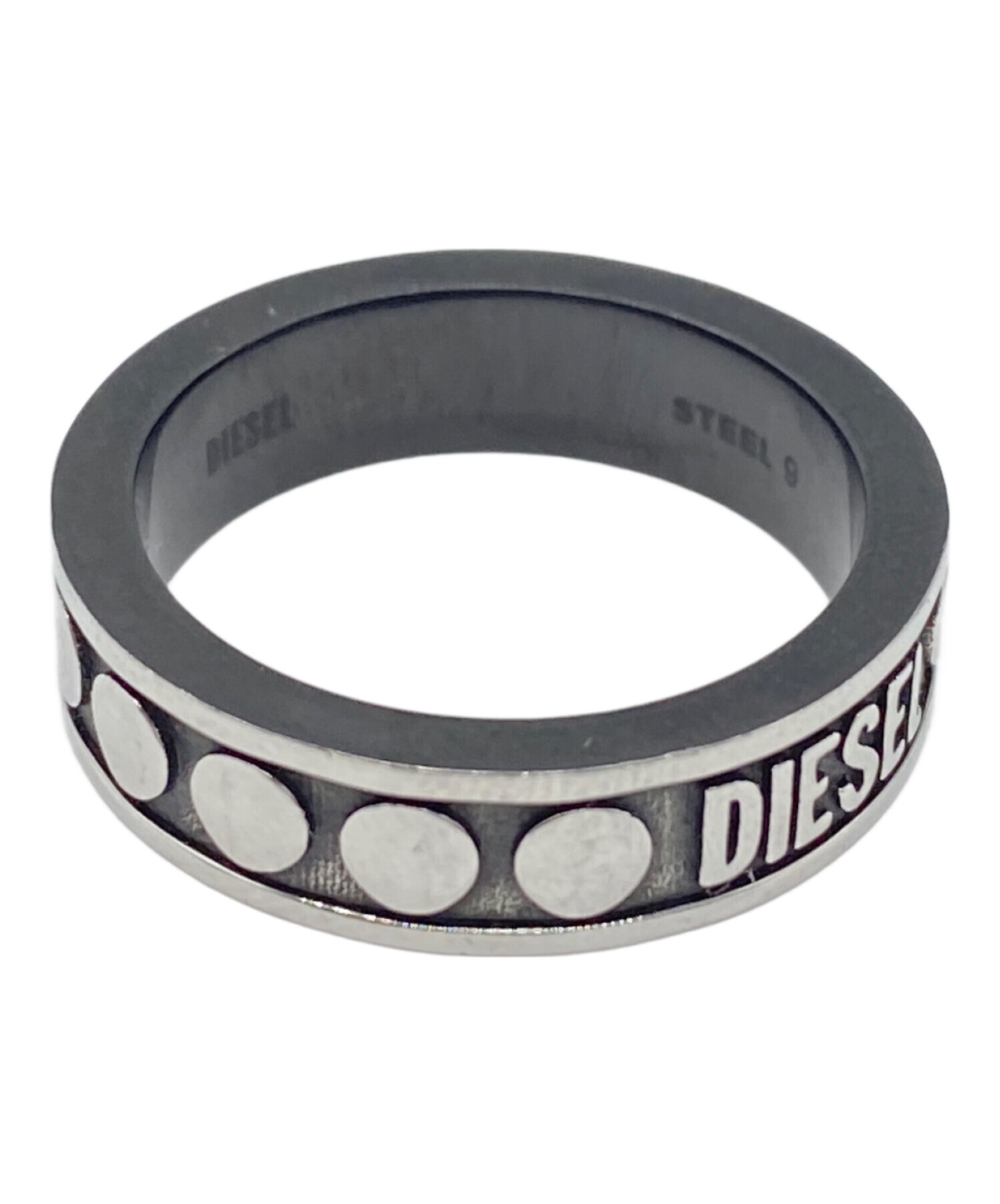 中古・古着通販】DIESEL (ディーゼル) ロゴステンレスリング サイズ:19 