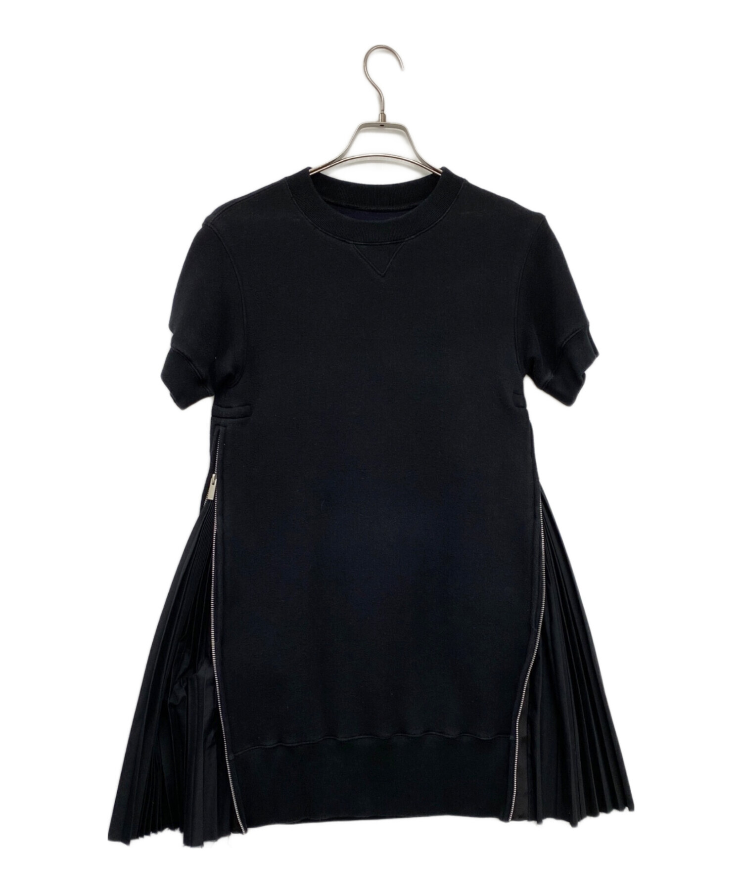 中古・古着通販】sacai (サカイ) 半袖ワンピース ブラック サイズ:1