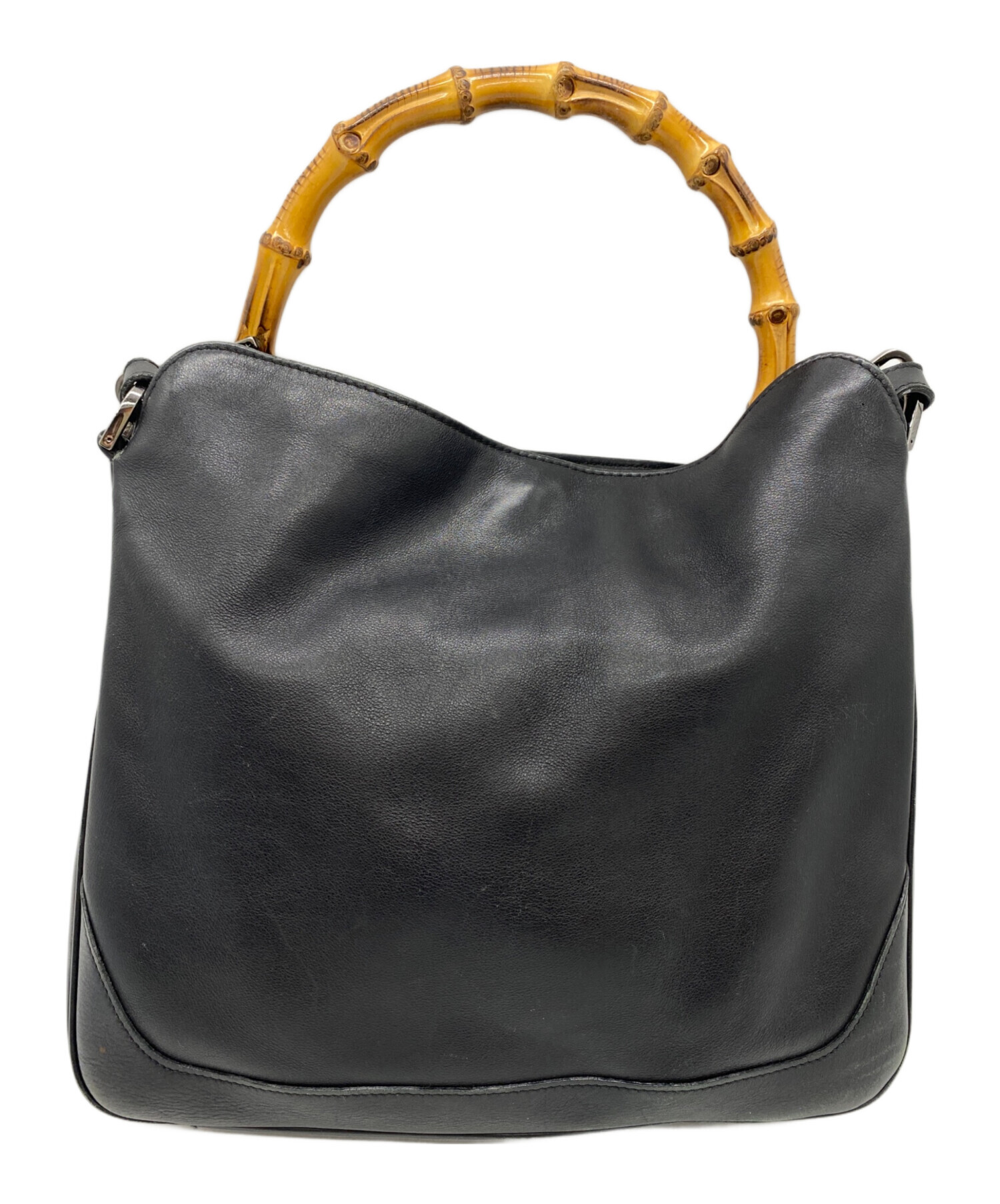 中古・古着通販】GUCCI (グッチ) バンブーショルダーバッグ ブラック