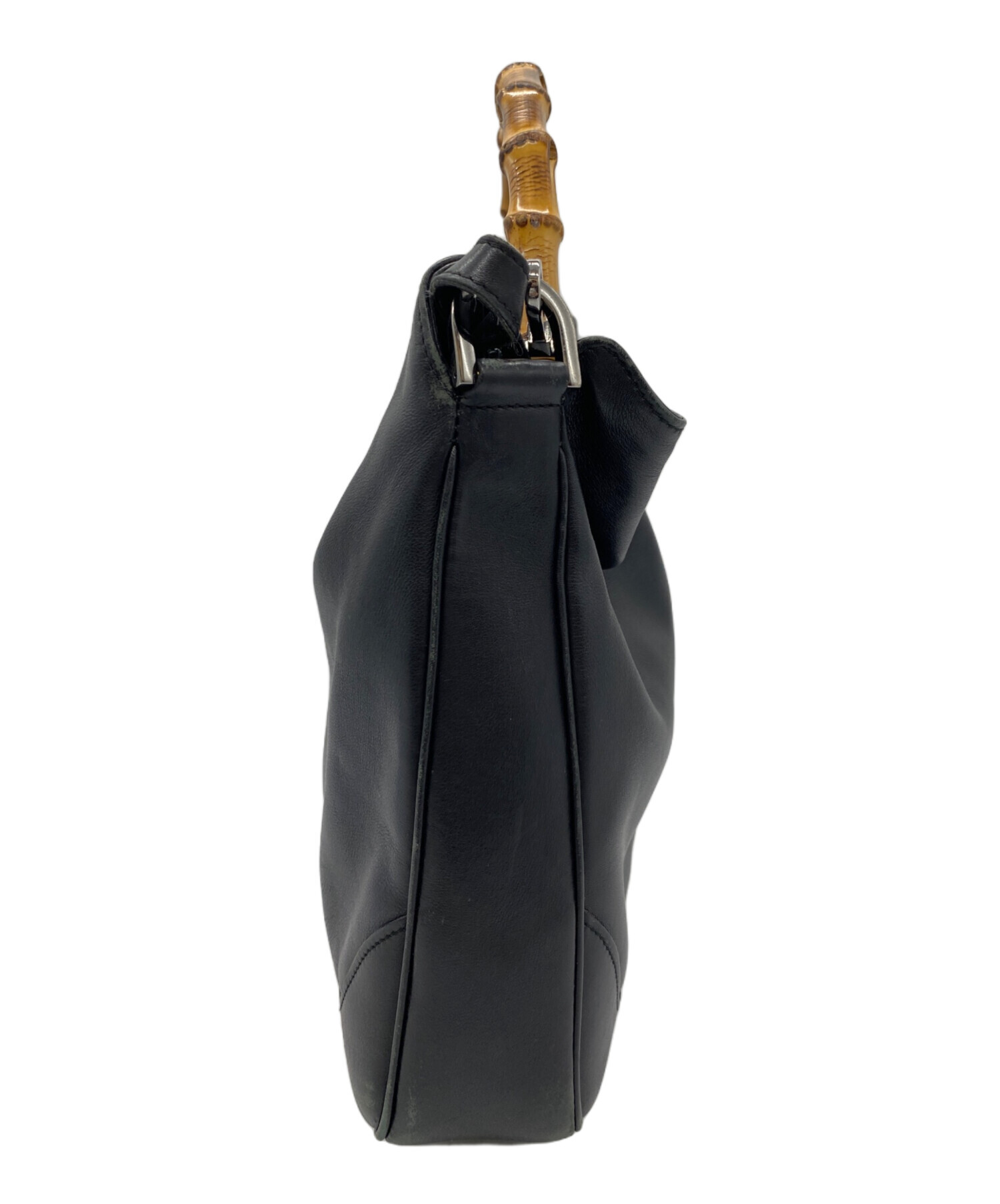 中古・古着通販】GUCCI (グッチ) バンブーショルダーバッグ ブラック