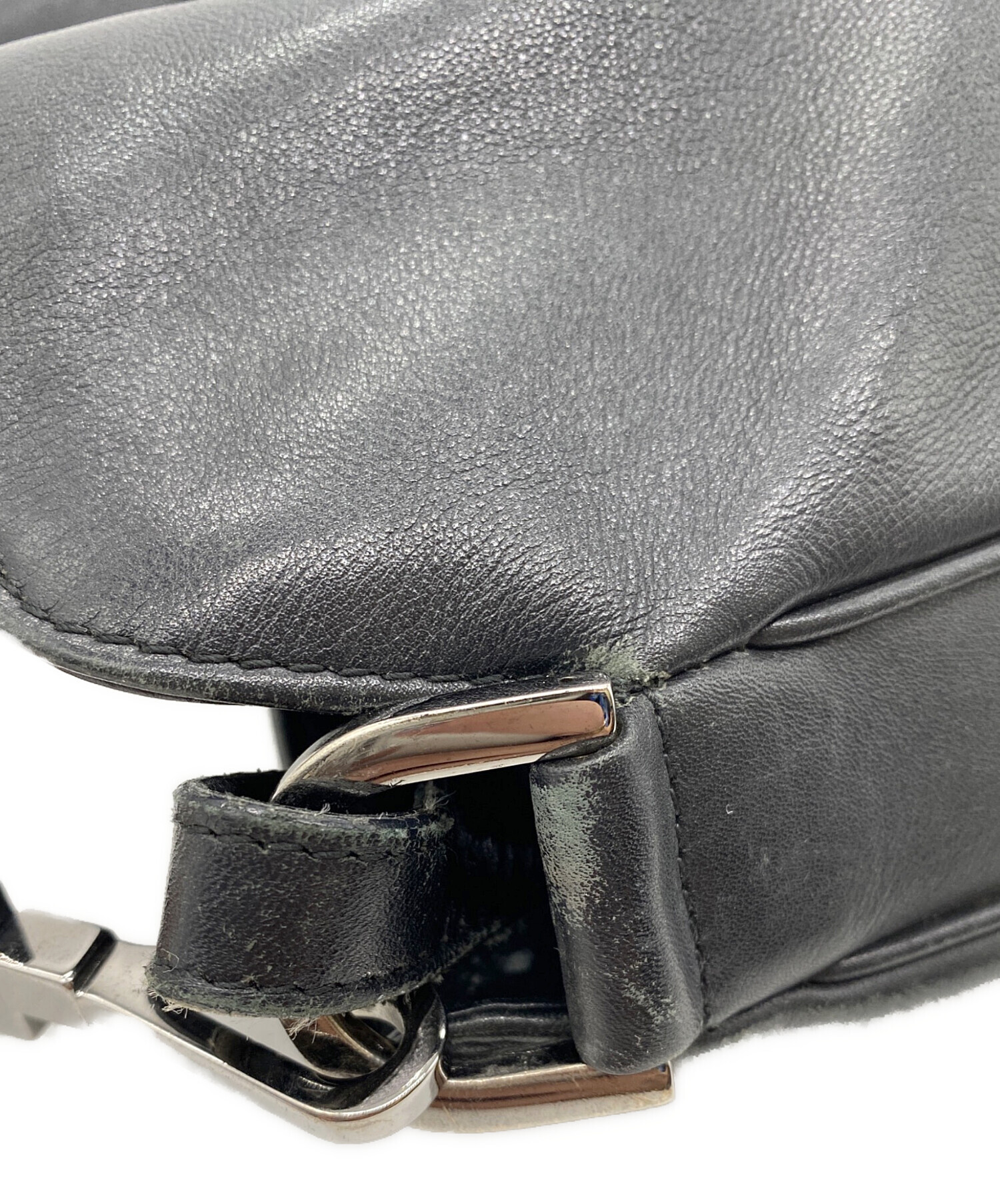 中古・古着通販】GUCCI (グッチ) バンブーショルダーバッグ ブラック