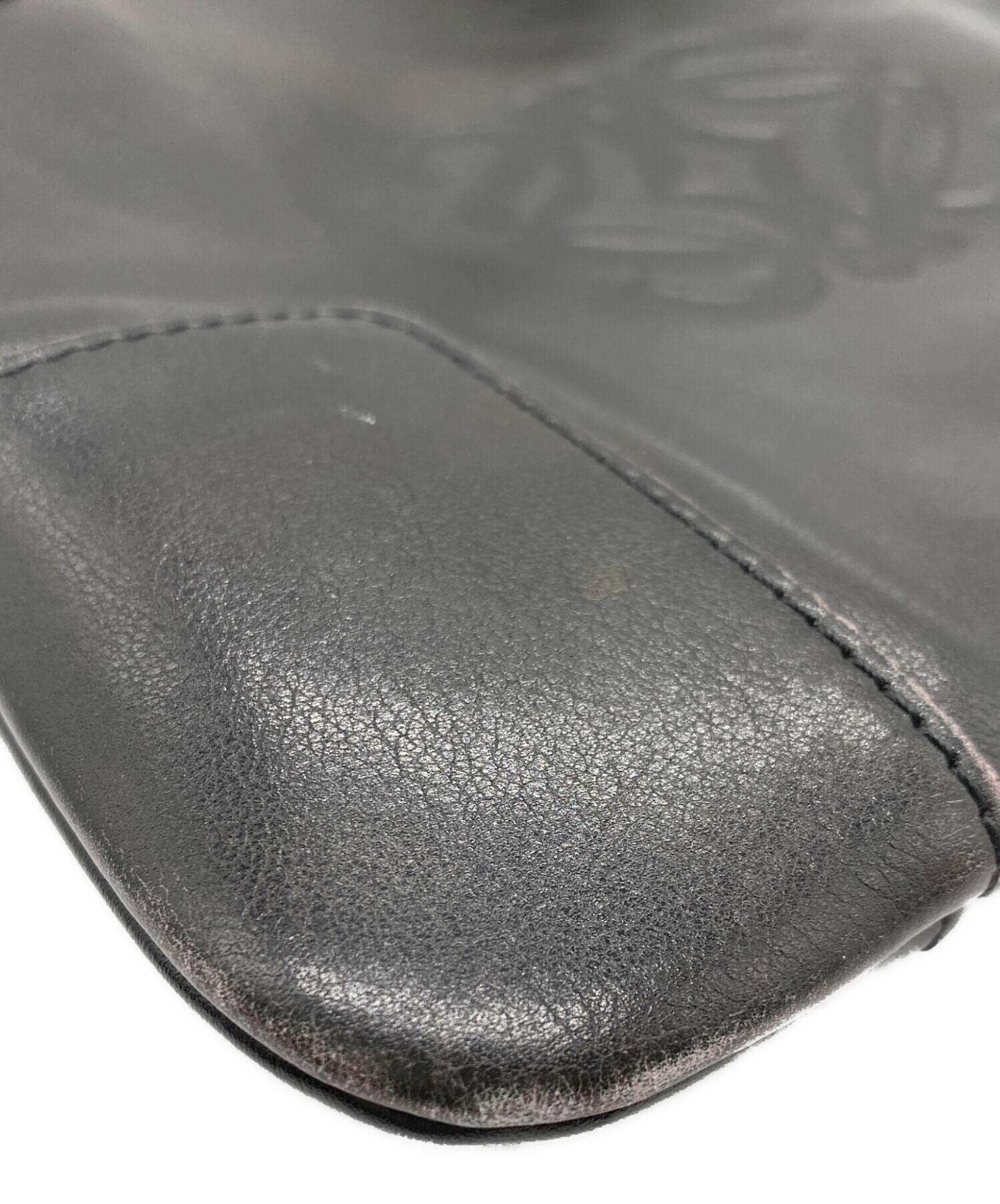中古・古着通販】LOEWE (ロエベ) レザーショルダーバッグ ブラック