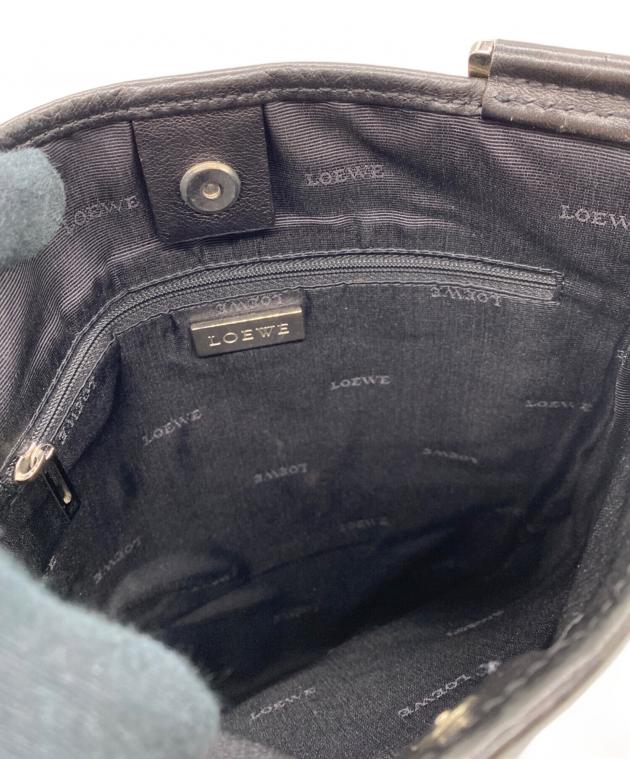 中古・古着通販】LOEWE (ロエベ) レザーショルダーバッグ ブラック