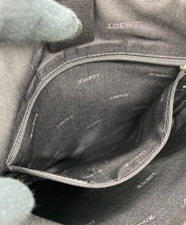中古・古着通販】LOEWE (ロエベ) レザーショルダーバッグ ブラック