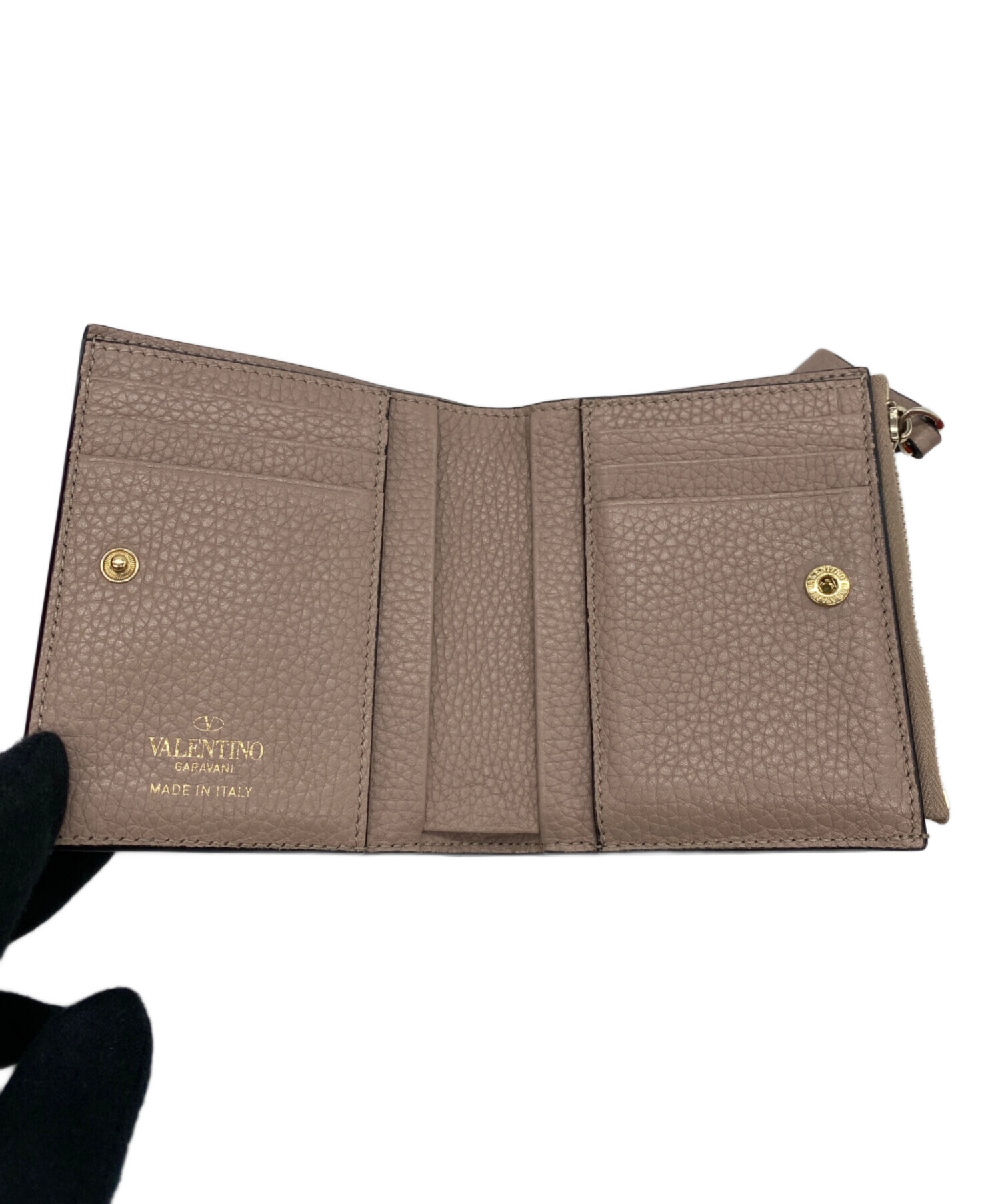 ★美品★ ヴァレンティノ ガラヴァーニ 二つ折り 財布 メタリック　ゴールド 中古・古着通販】VALENTINO GARAVANI (ヴァレンティノ・ガラヴァーニ