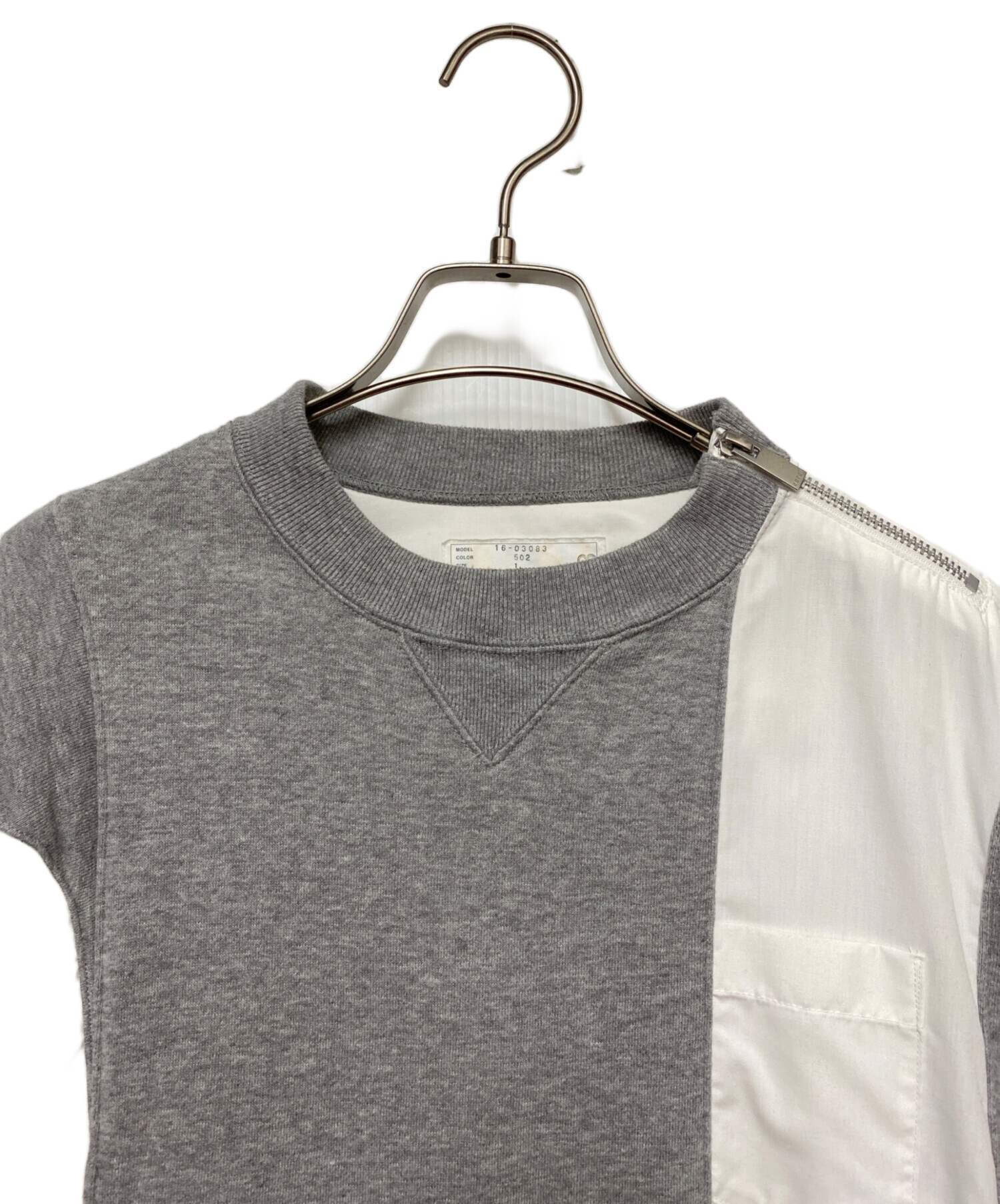 中古・古着通販】sacai (サカイ) スウェットドッキングシャツ グレー