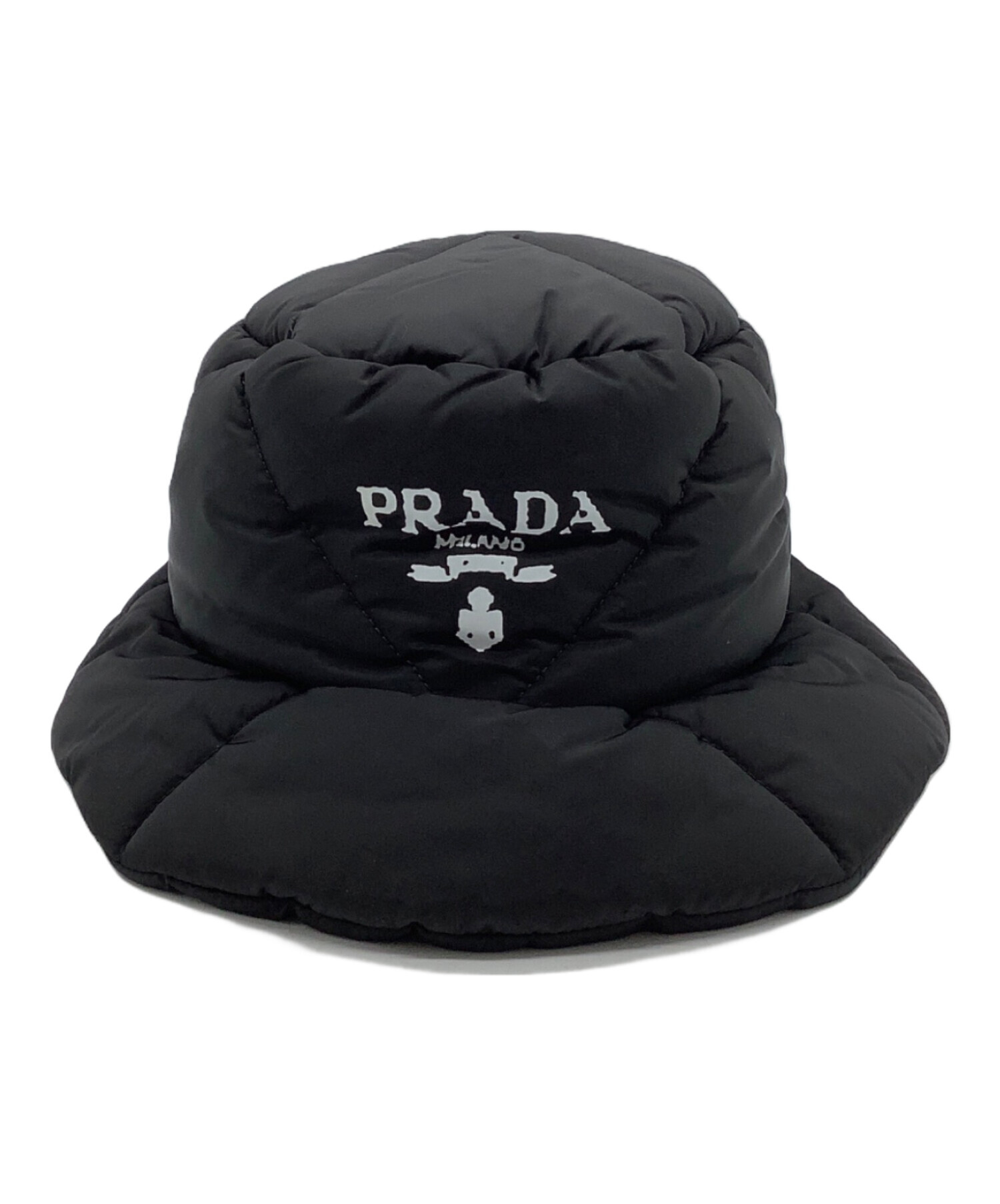 PRADA 黒 帽子 Lサイズ PRADA(プラダ) ハット L - 黒 ナイロン