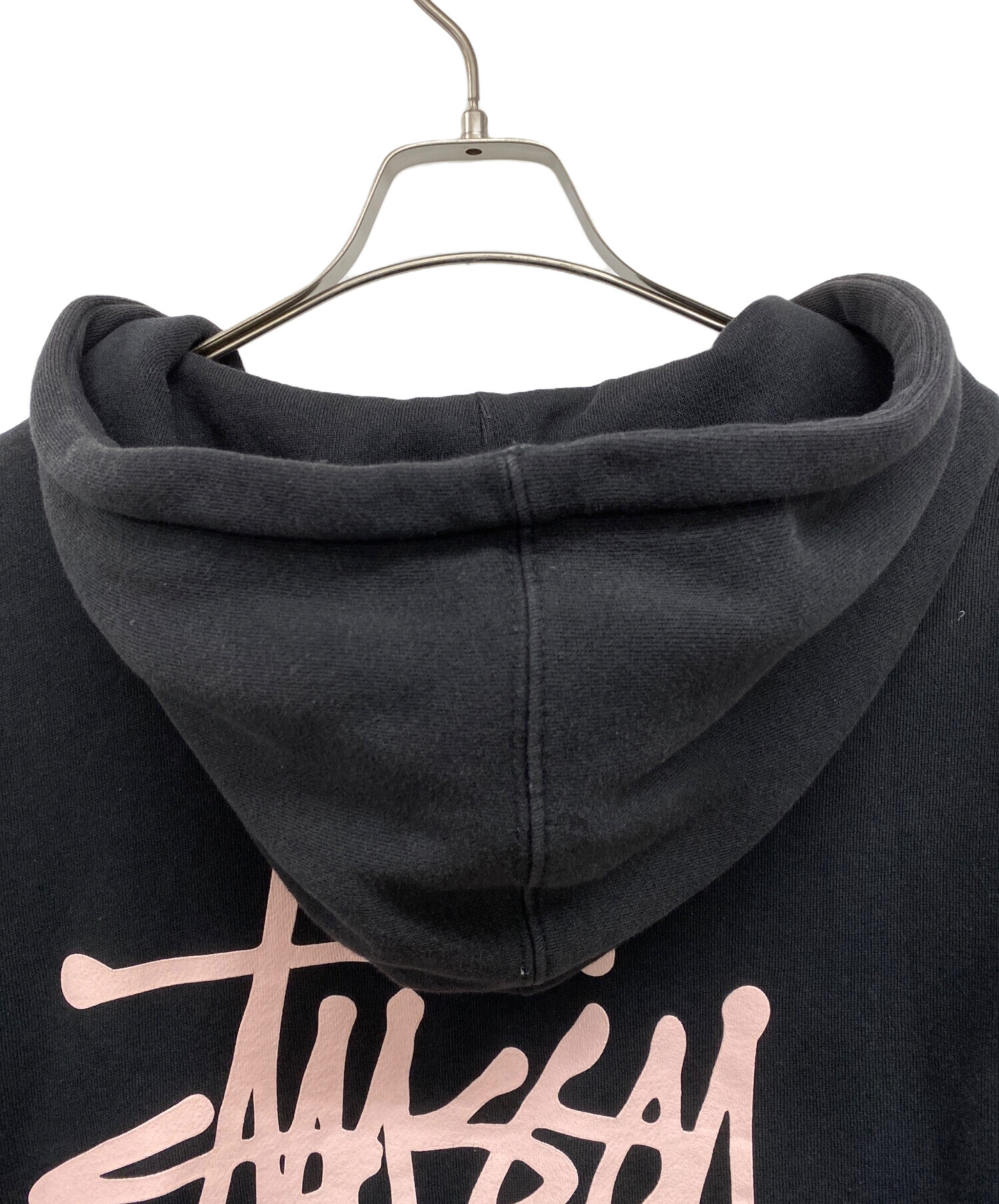 【希少XLサイズ、ジップパーカー】オールドステューシー古着スカル黒ストリート 中古・古着通販】OLD STUSSY (オールドステューシー) ジップパーカー
