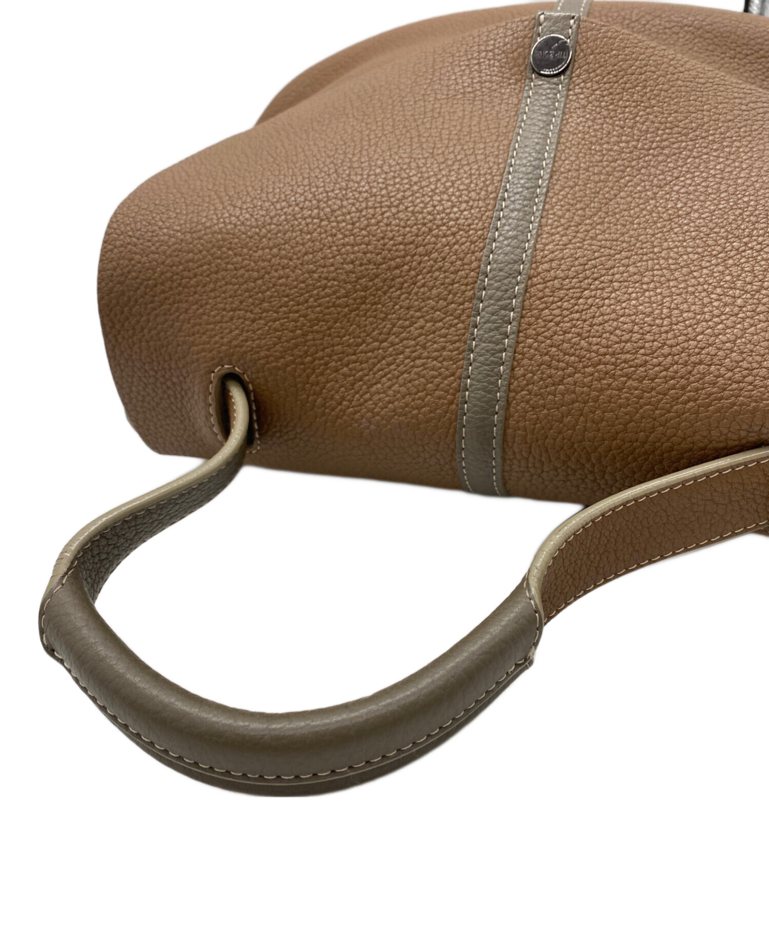 【美品】TIP ZONE KOBE ティップ ゾーン ハンドバッグ レザー日本製 TIP ZONE KOBE ティップゾーン 神戸 ハンドバッグ本革 レザーブルー