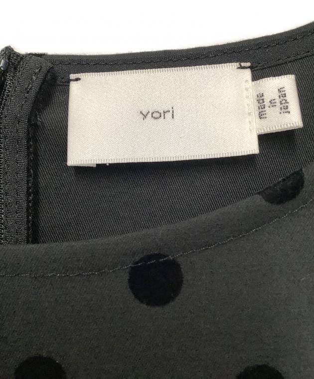 中古・古着通販】yori (ヨリ) 半袖ブラウス ブラック サイズ:36