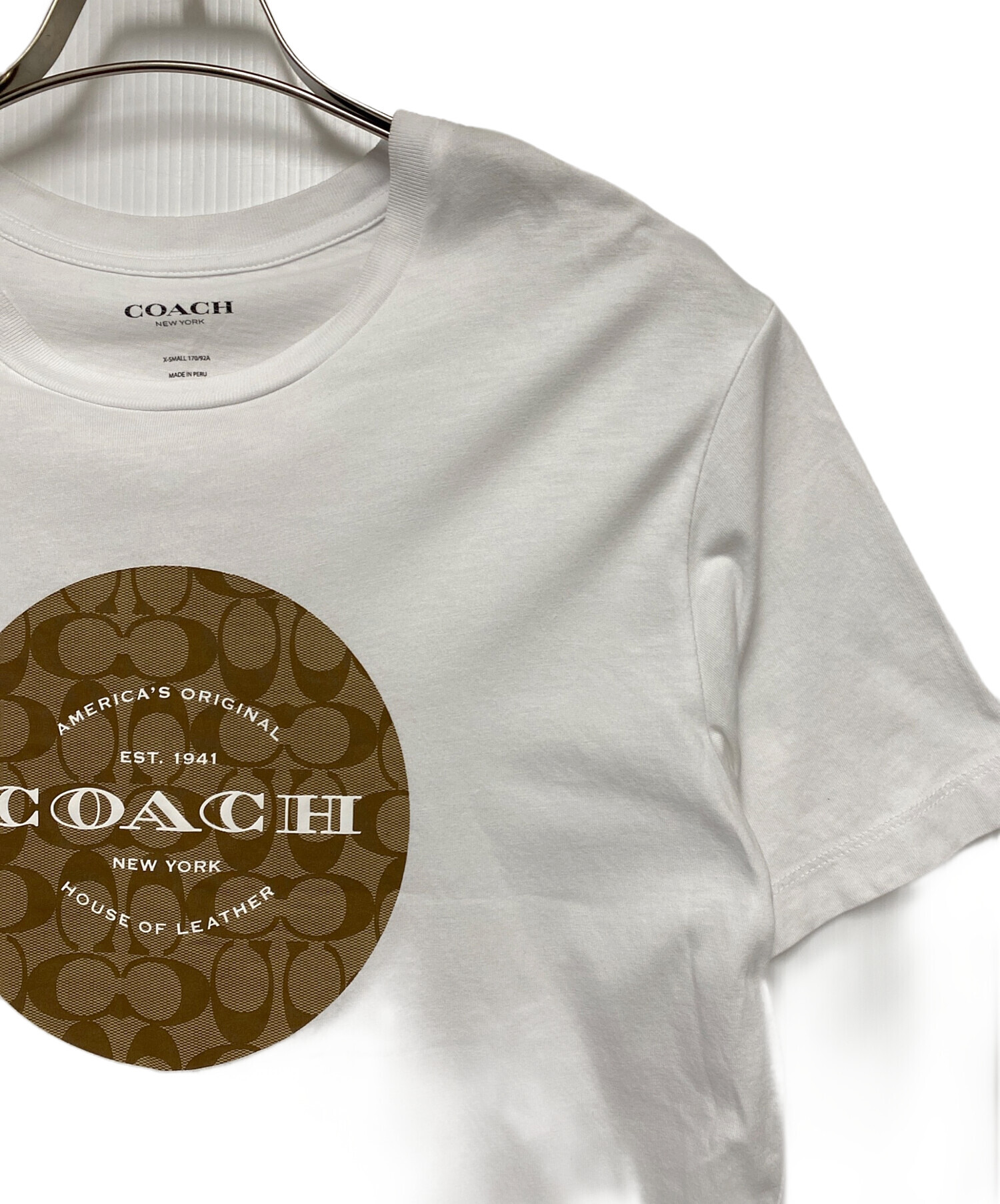 coach シグネチャープリントtシャツ COACH（コーチ） tシャツ シグネチャー リンガー Tシャツ レディース
