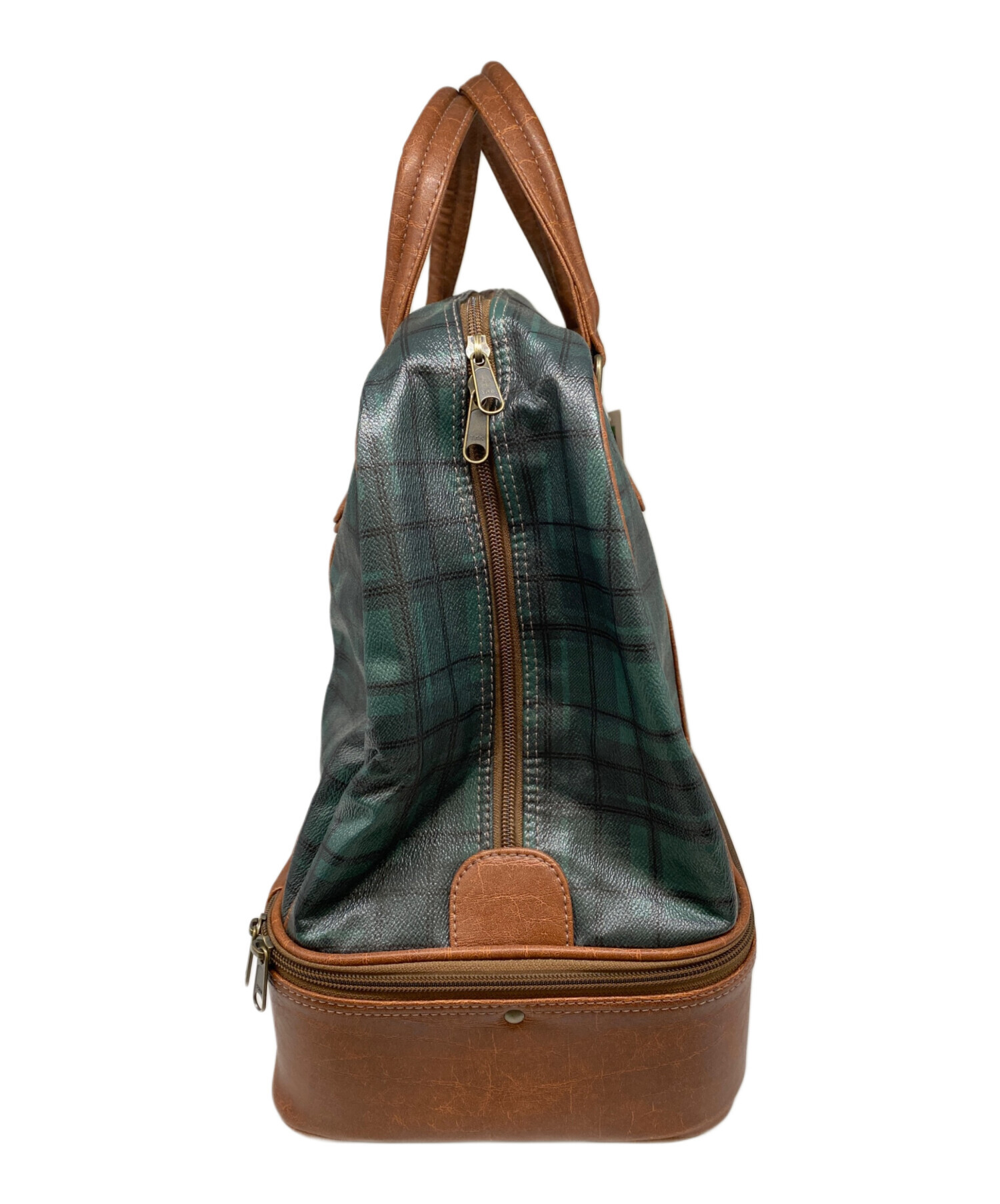 中古・古着通販】kasco (キャスコ) ボストンバッグ ブラウン×グリーン