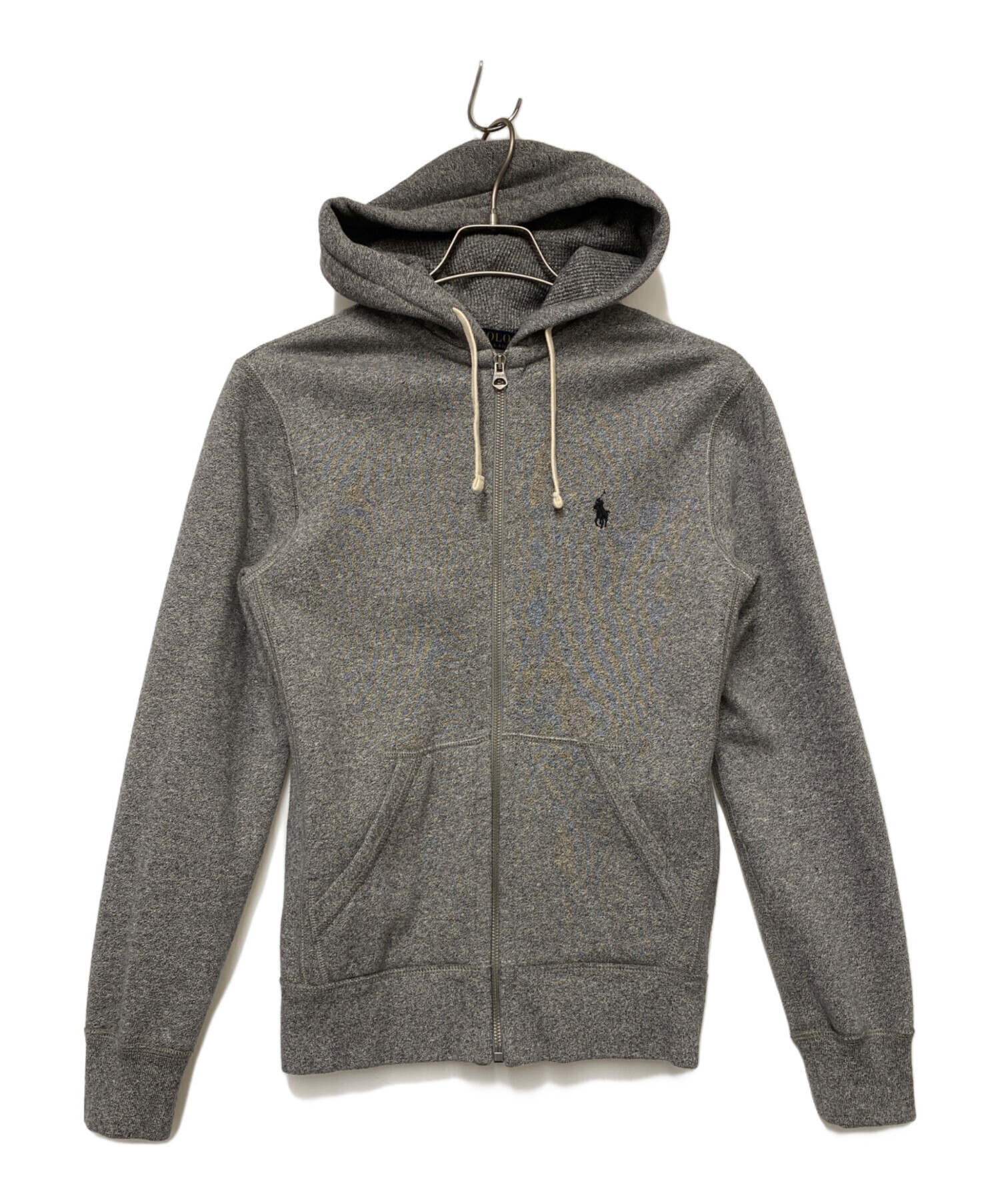 90s ポロラルフローレン ジップパーカー サーマル フード グレー 古着 中古・古着通販】POLO RALPH LAUREN (ポロ・ラルフローレン) ジップ