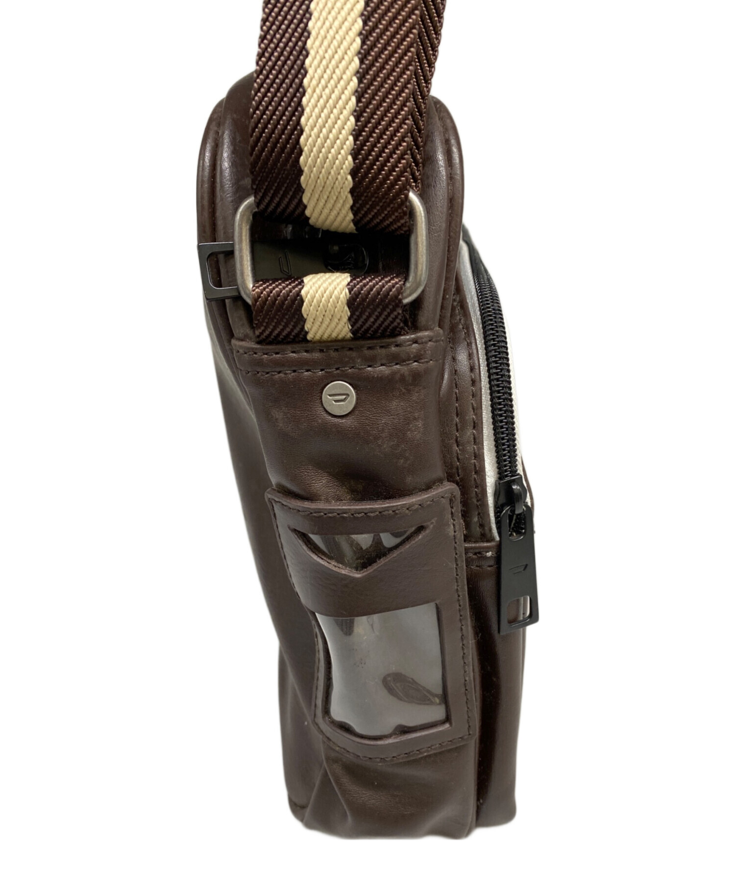 ディーゼル DIESEL ボディバッグ　y2k ブラウン DIESEL Vintage Brown Shoulder Bag With Leather Logo, 00's Y2k Rare