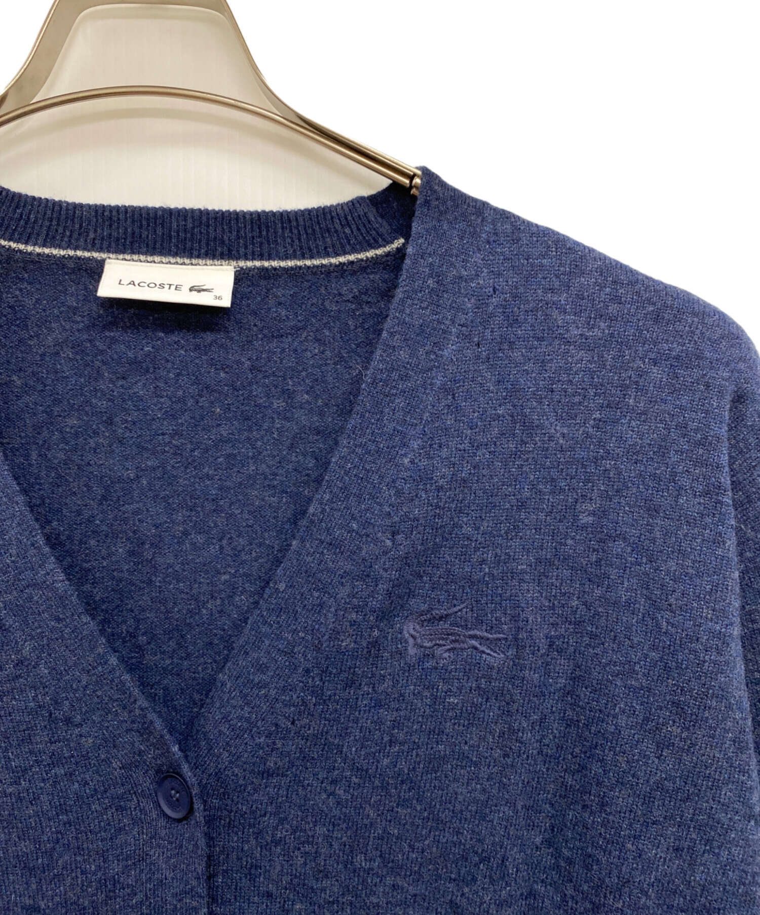 中古・古着通販】LACOSTE (ラコステ) 薄手カーディガン ネイビー