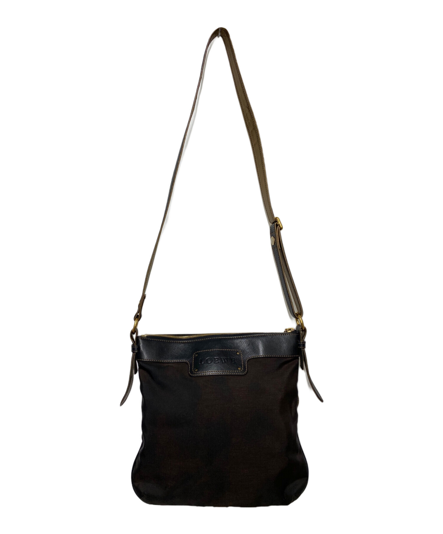 中古・古着通販】LOEWE (ロエベ) ショルダーバッグ ブラウン×ブラック 