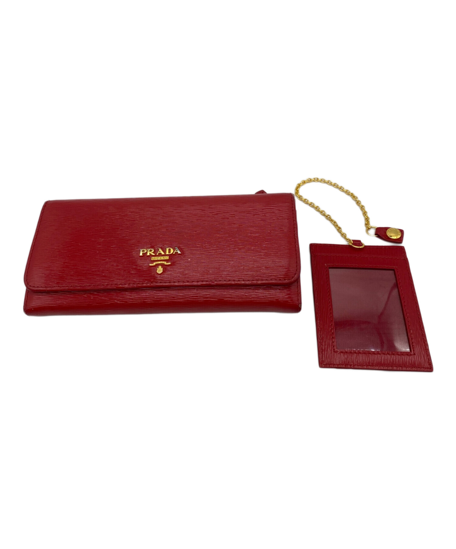 中古・古着通販】PRADA (プラダ) 長財布 レッド｜ブランド・古着通販 