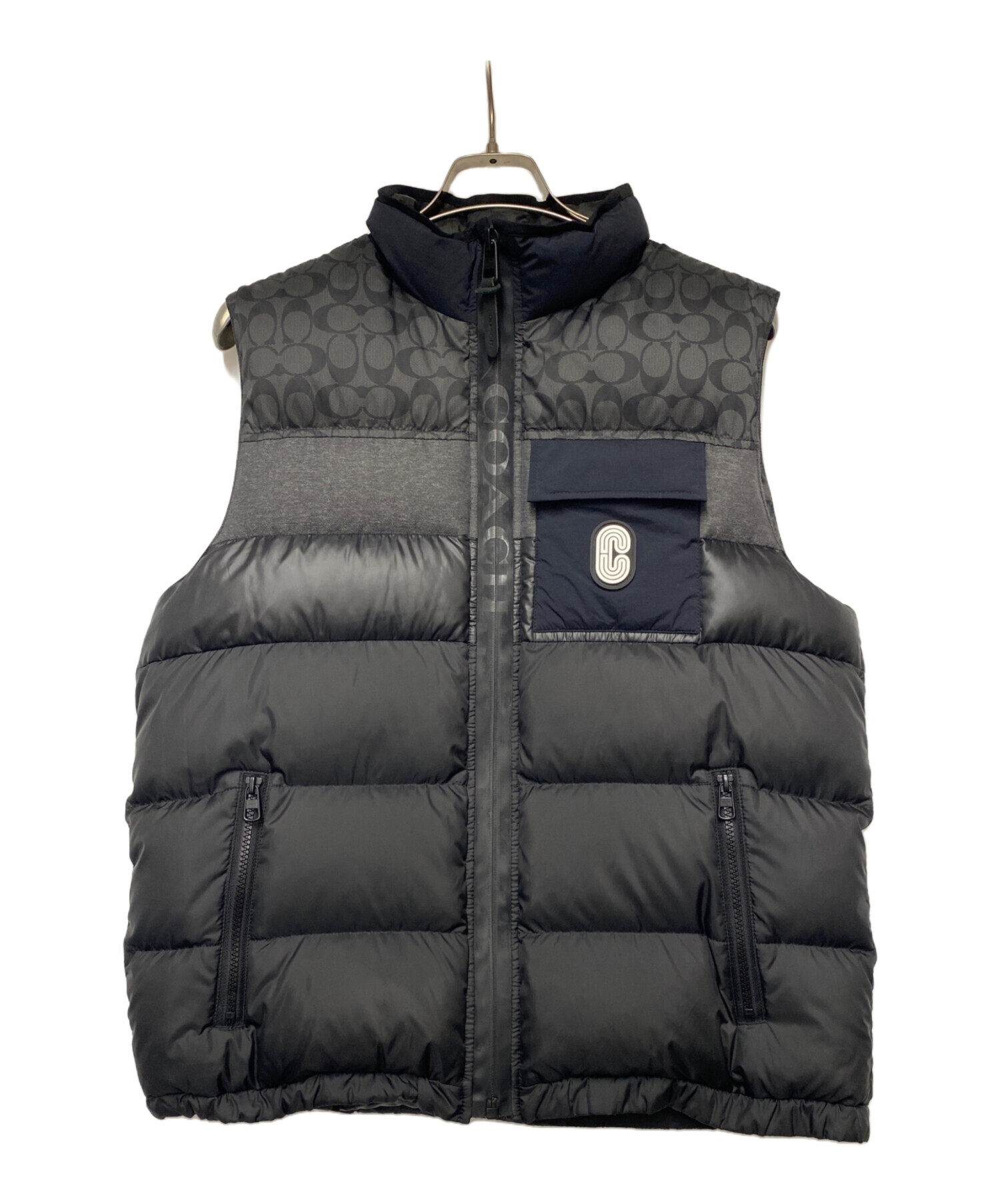 【中古品】COACH ダウンベスト Lサイズ 中古・古着通販】COACH (コーチ) ダウンベスト ブラック サイズ:L