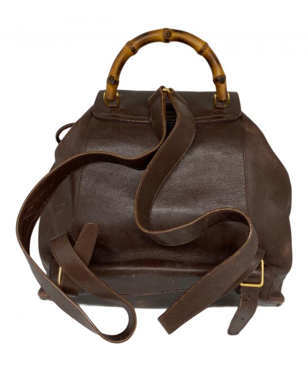 GUCCI スエードブラウンリュック 中古・古着通販】GUCCI (グッチ) フラップスエードミニリュック