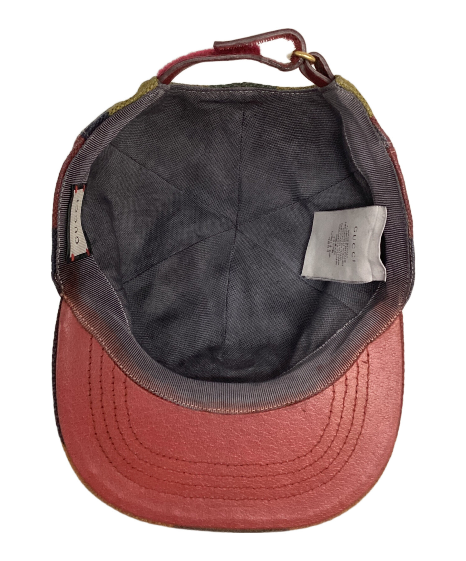 中古・古着通販】GUCCI (グッチ) キャップ グリーン×レッド×ネイビー