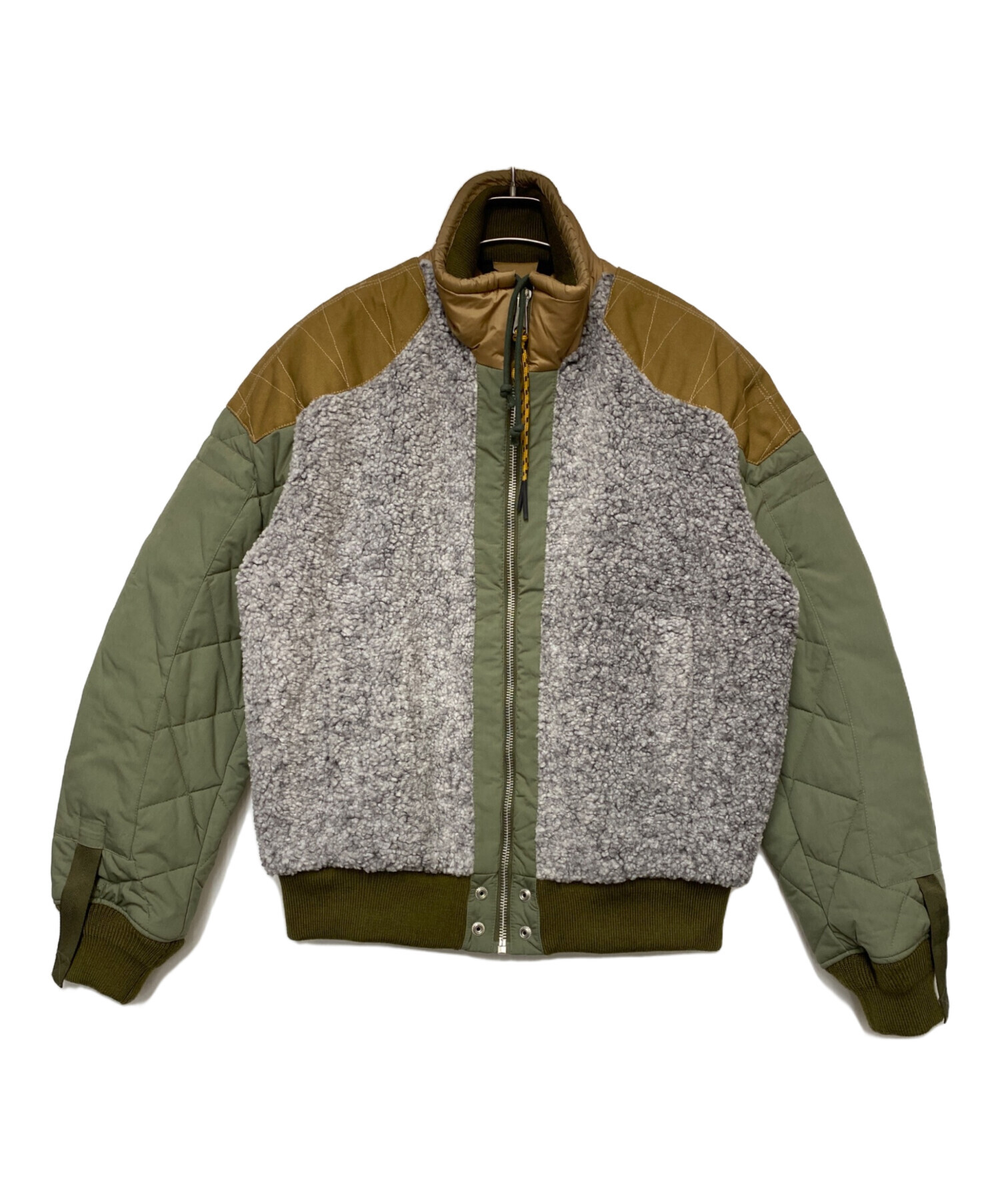 中古・古着通販】DIESEL (ディーゼル) 中綿ブルゾン オリーブ×ブラウン 