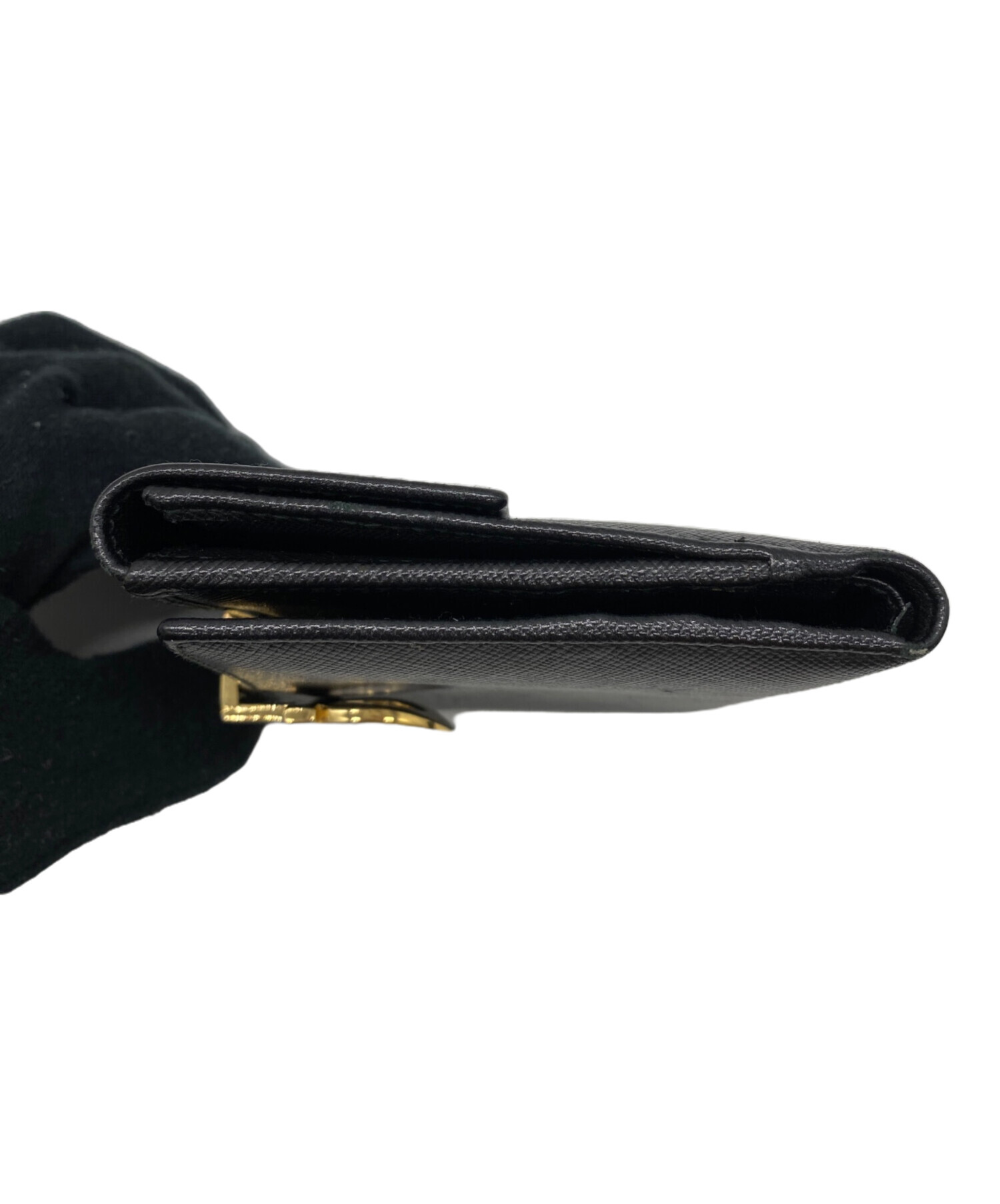 【未使用】Salvatore Ferragamo ブラック二つ折り財布 FERRAGAMO（フェラガモ） 未使用 財布 メンズ 二つ折り ブラック 黒