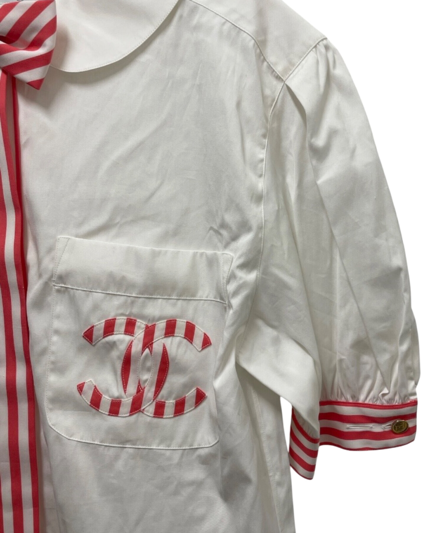 中古・古着通販】CHANEL (シャネル) ココマーク ストライプ シャツ