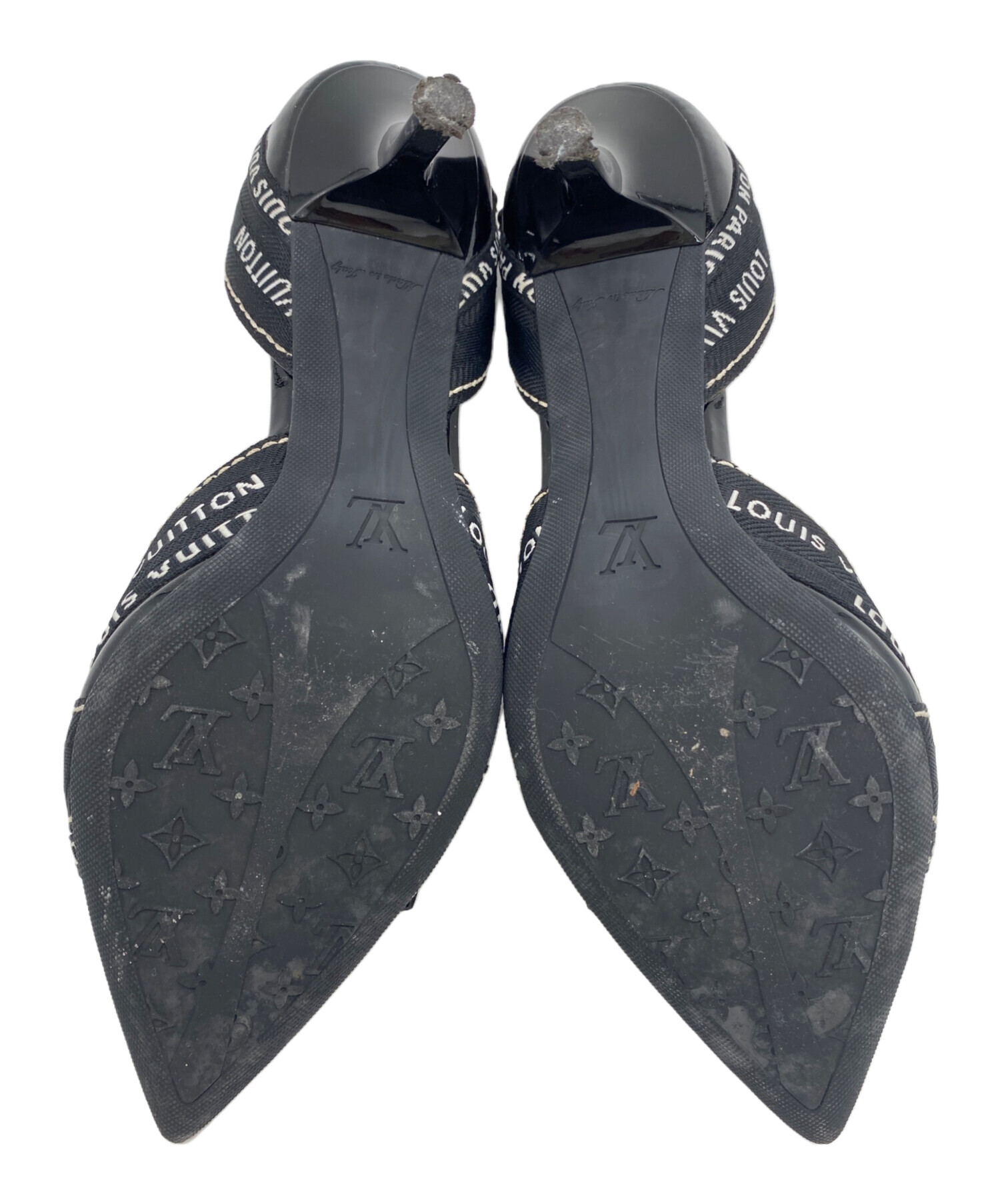 Louis Vuitton ブラック ハイヒール ルイヴィトン LOUIS VUITTON パンプス エナメル ポインテッドトゥ