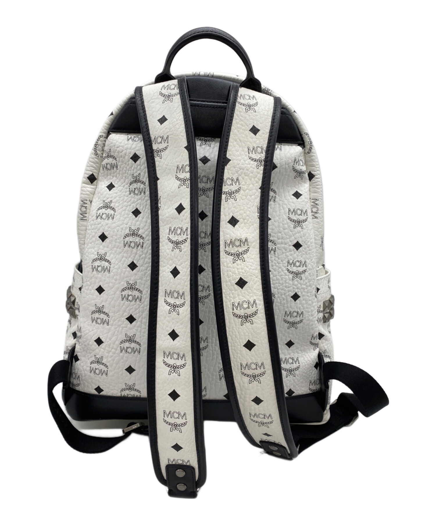 中古・古着通販】MCM (エムシーエム) スタッズリュック ホワイト 