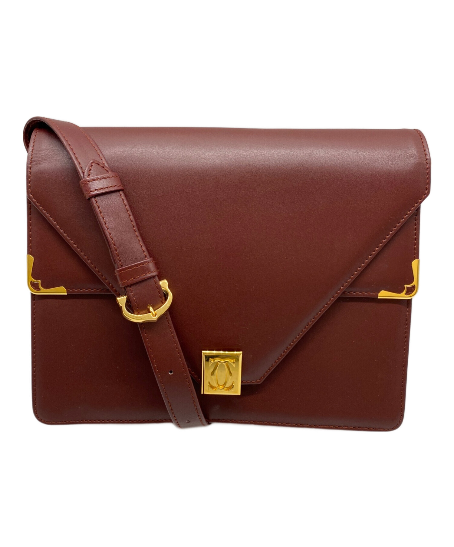 中古・古着通販】Cartier (カルティエ) ショルダーバッグ ボルドー 