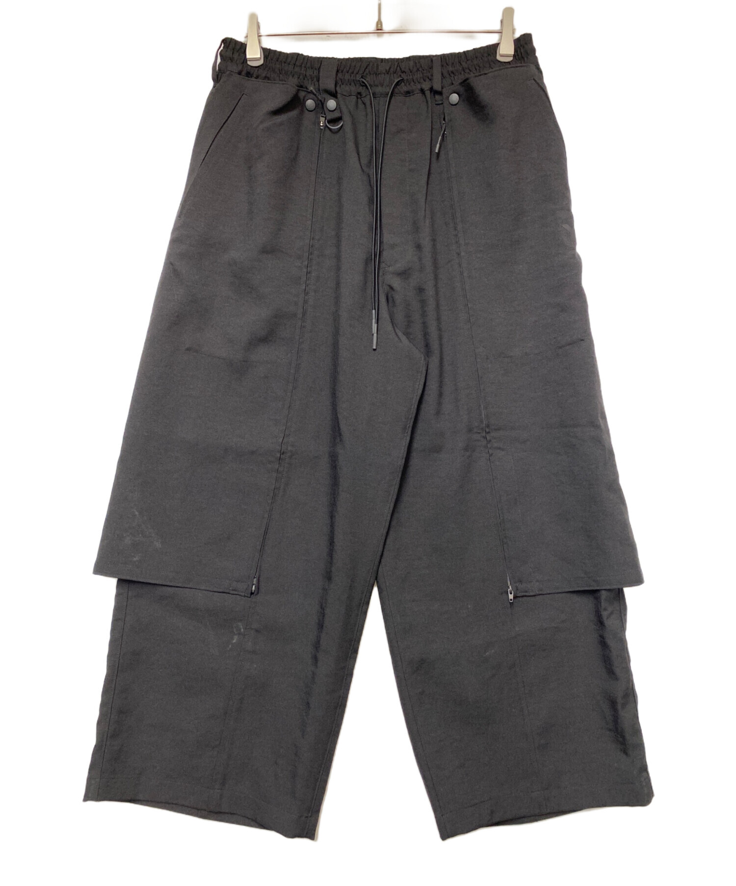 Y-3 ヨウジヤマモト　アシンメトリー　サルエル　パンツ　adidas Y-3 YOHJI YAMAMOTO レイヤードサルエルパンツ adidas - メルカリ