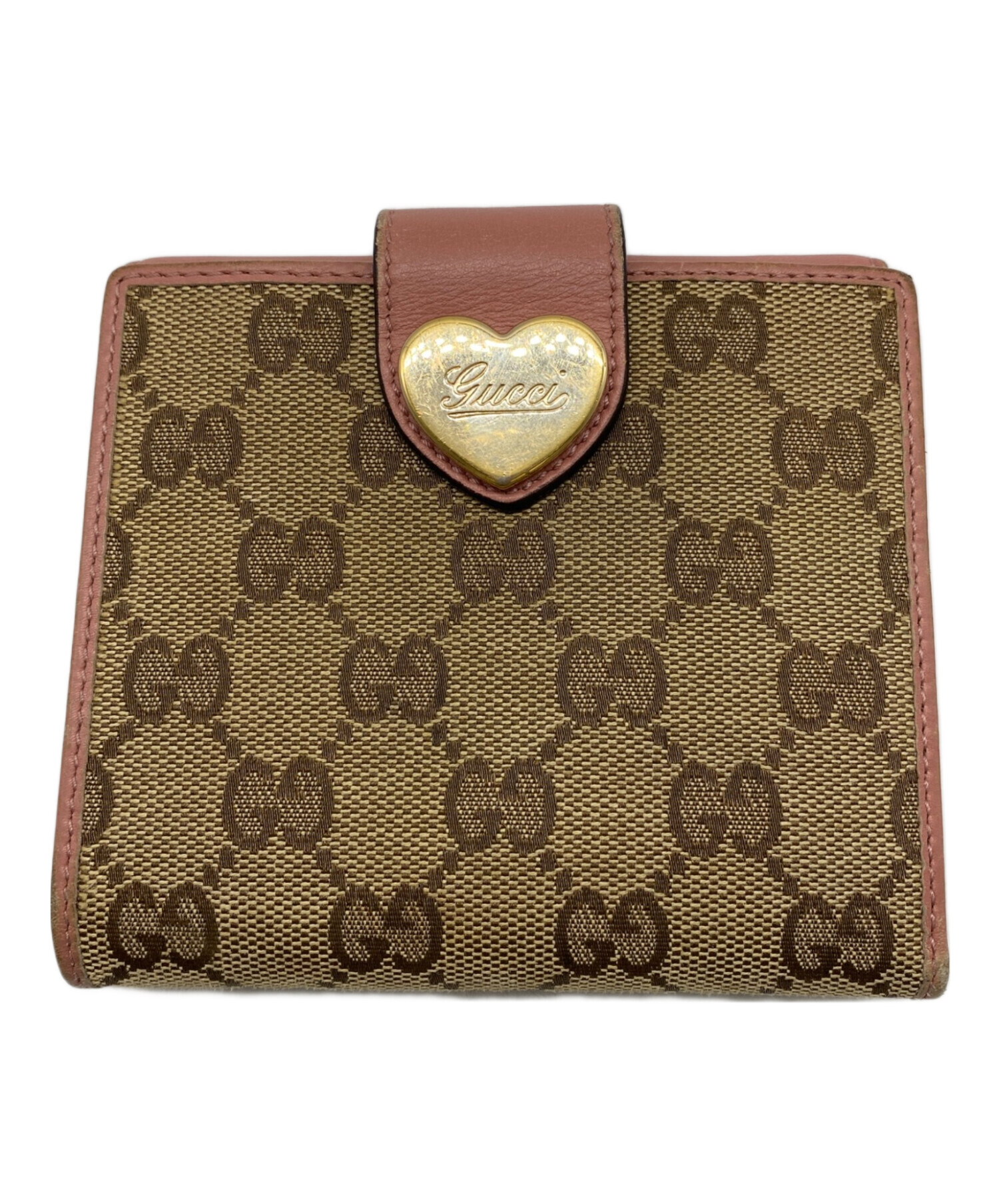 中古・古着通販】GUCCI (グッチ) 2つ折り財布 ピンクベージュ