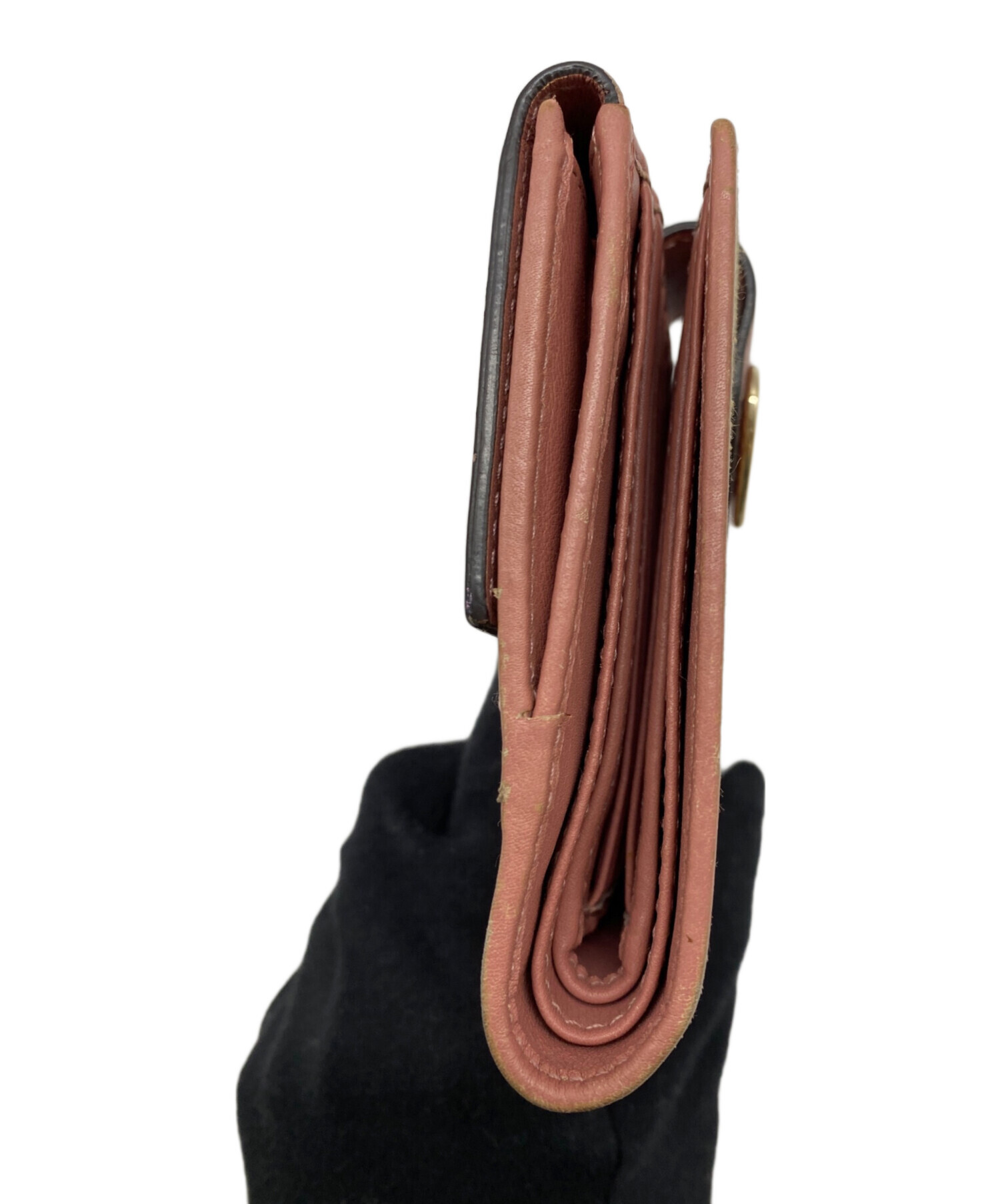 中古・古着通販】GUCCI (グッチ) 2つ折り財布 ピンクベージュ