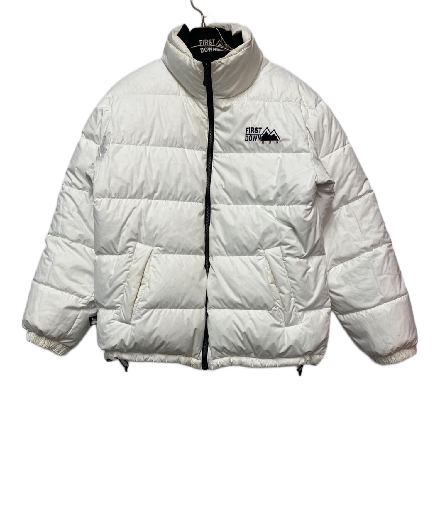 FIRST DOWN / ダウンジャケット/M/ナイロン/ホワイト/642501C 中古・古着通販】FIRST DOWN (ファーストダウン) リバーシブルダウン