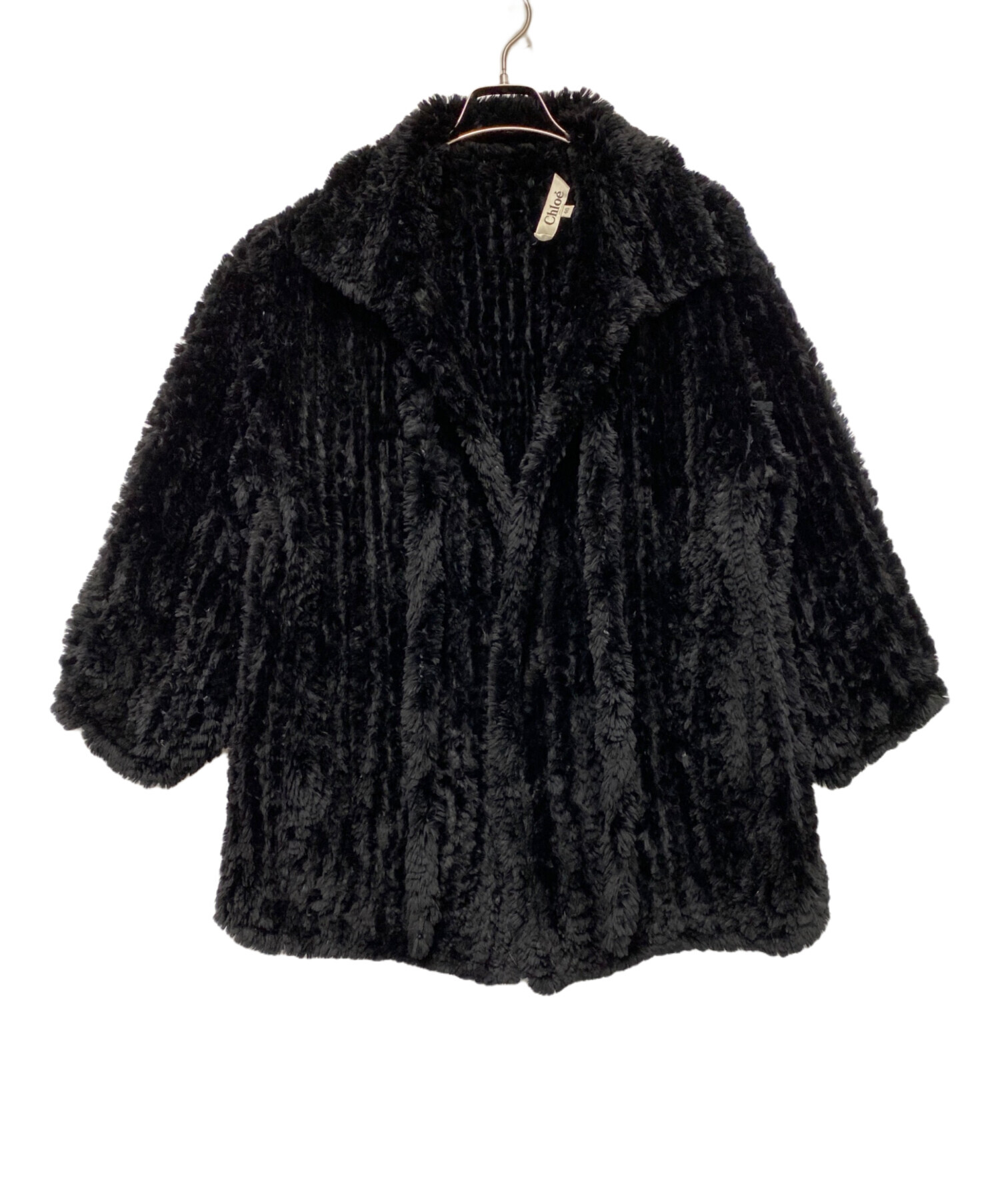 中古・古着通販】Chloe (クロエ) 毛皮ハーフコート ブラック サイズ